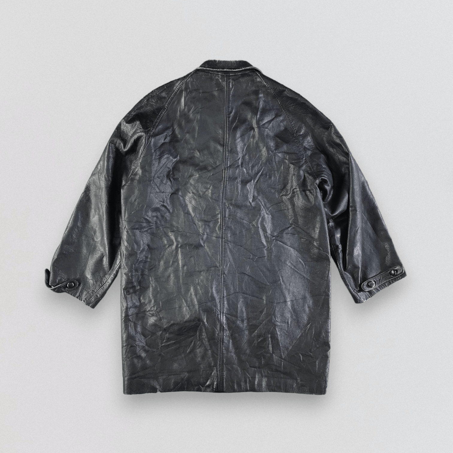 Vintage Vintage Black Leather Jacket Coat Size US S / EU 44-46 / 1 - 3 Thumbnail