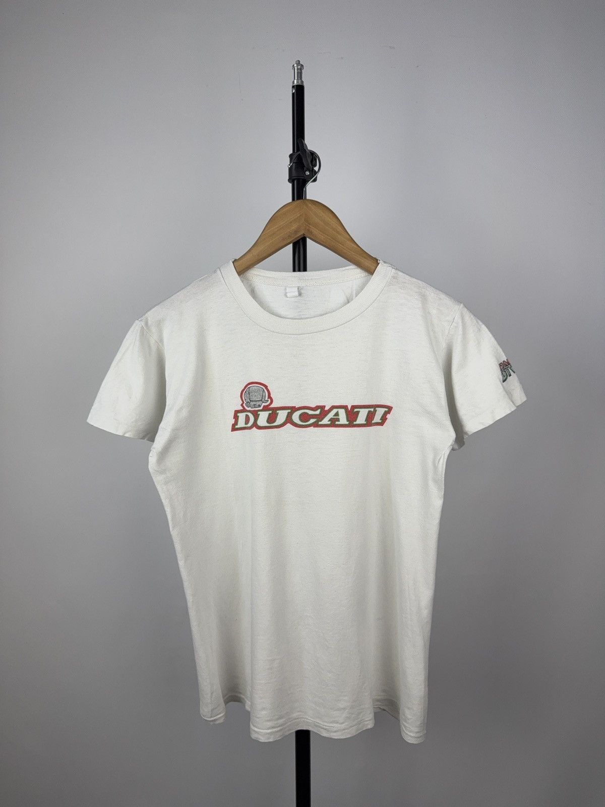 80s Ducati x DNL Motorrad Helmet Graphic T-Shirt White S