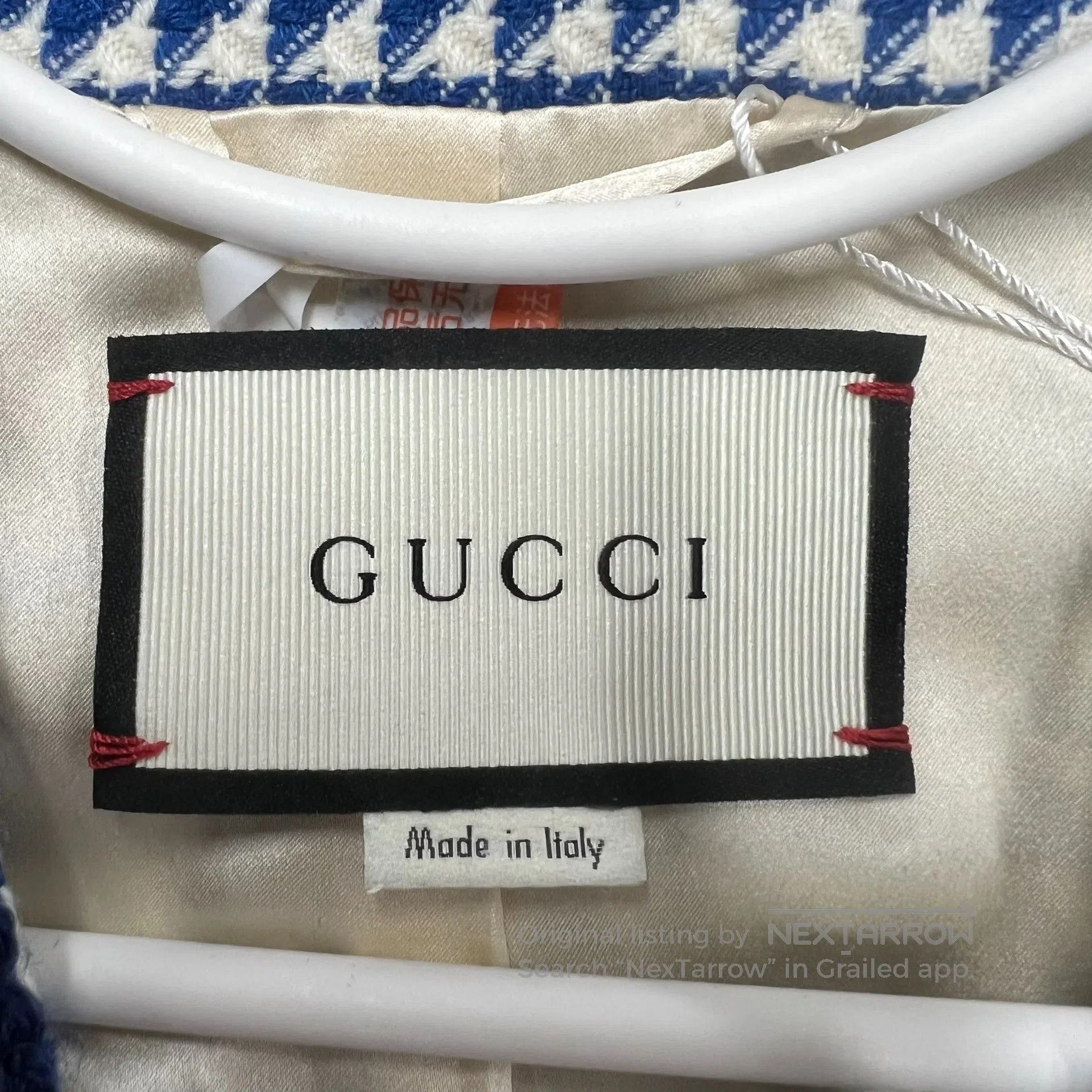 Gucci Guicci Pearl Button Blue and White Plaid Cardigan Jacket| Size XS / US 0-2 / IT 36-38 - 4 Thumbnail