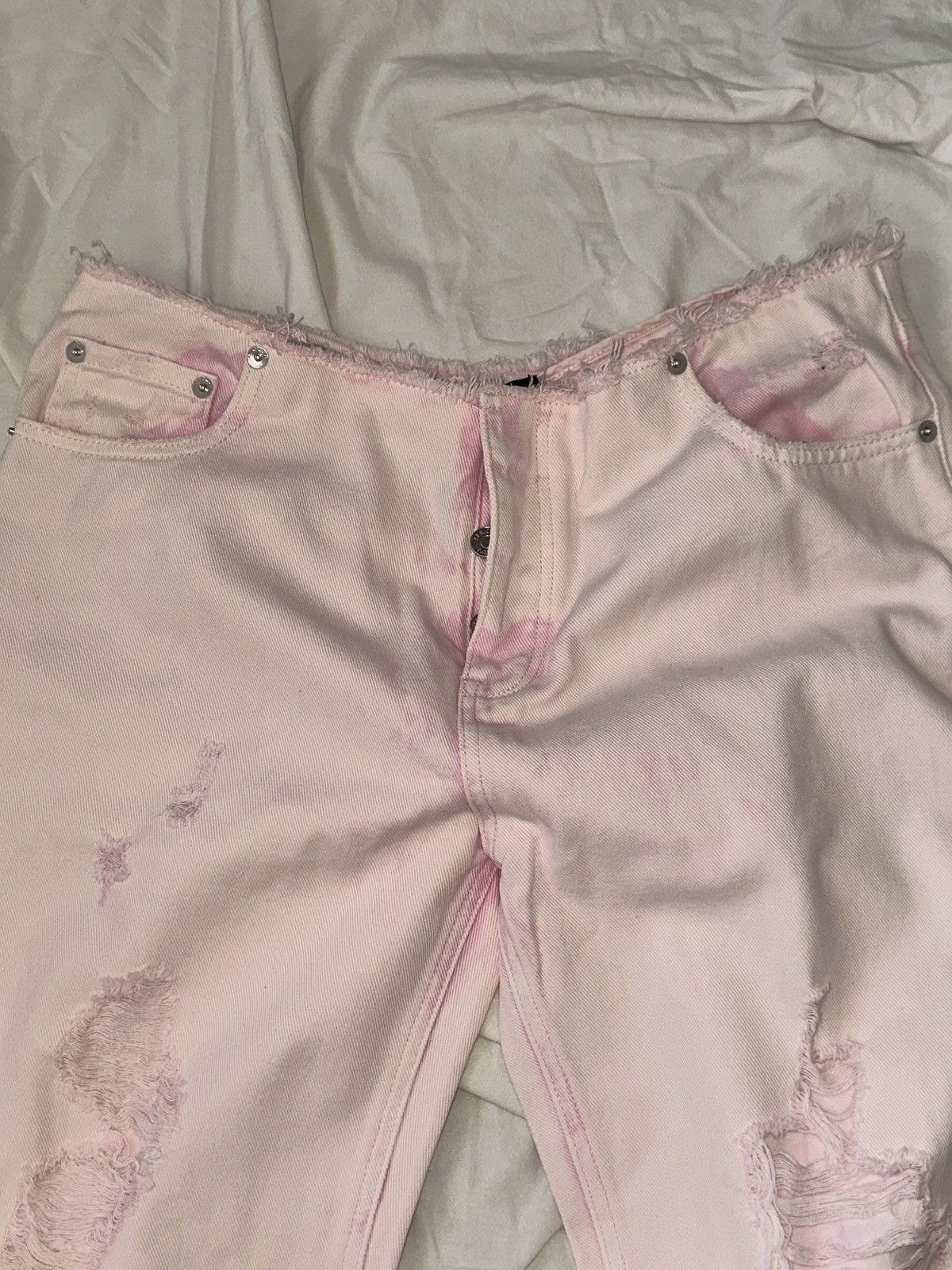 SER.O.YA Low Rise Distressed Slit Flair Jeans Size 34" / US 12 / IT 48 - 5 Thumbnail