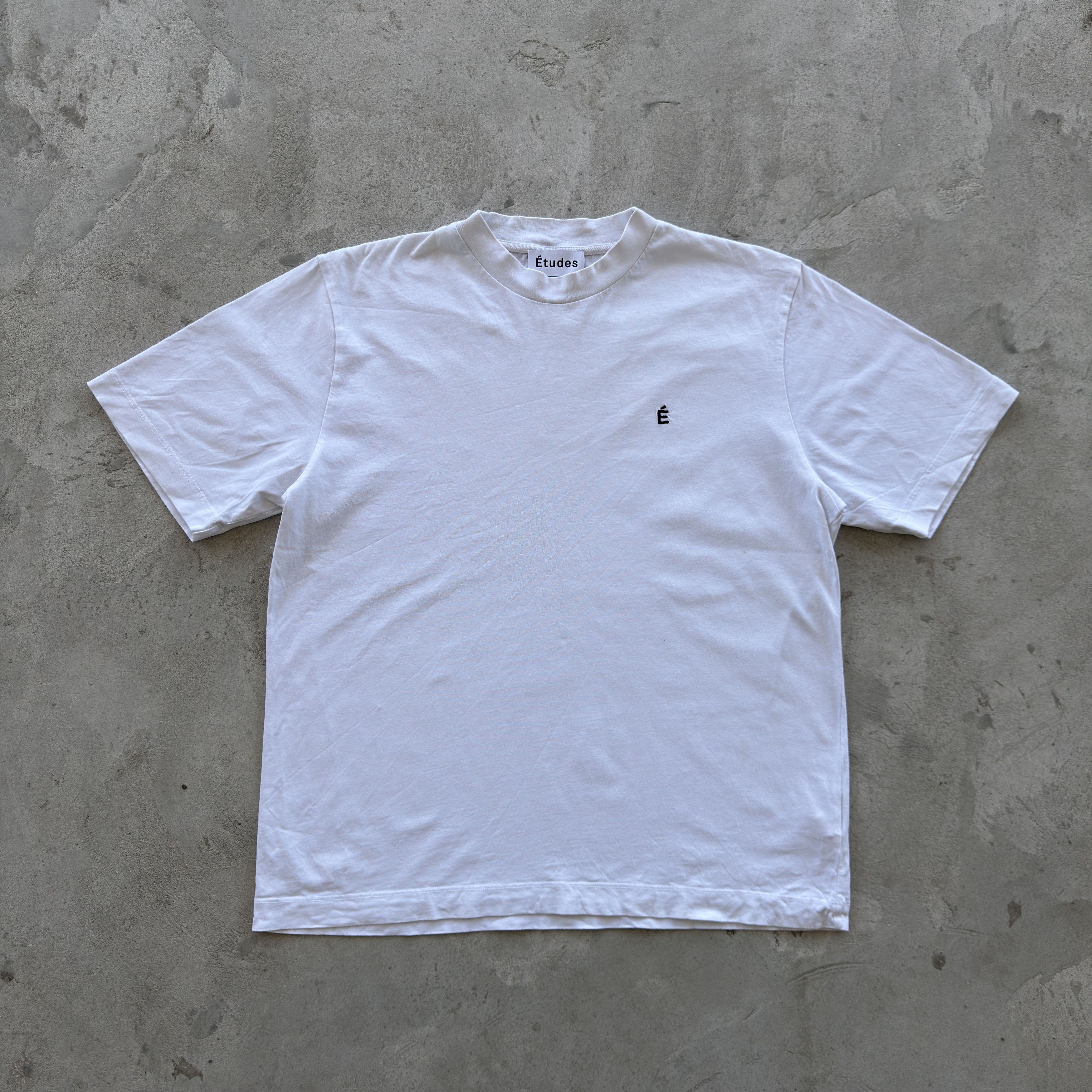 Etudes Etudes White Logo Embroidered Cotton T-Shirt Size XL Size US XL / EU 56 / 4 - 1 Thumbnail