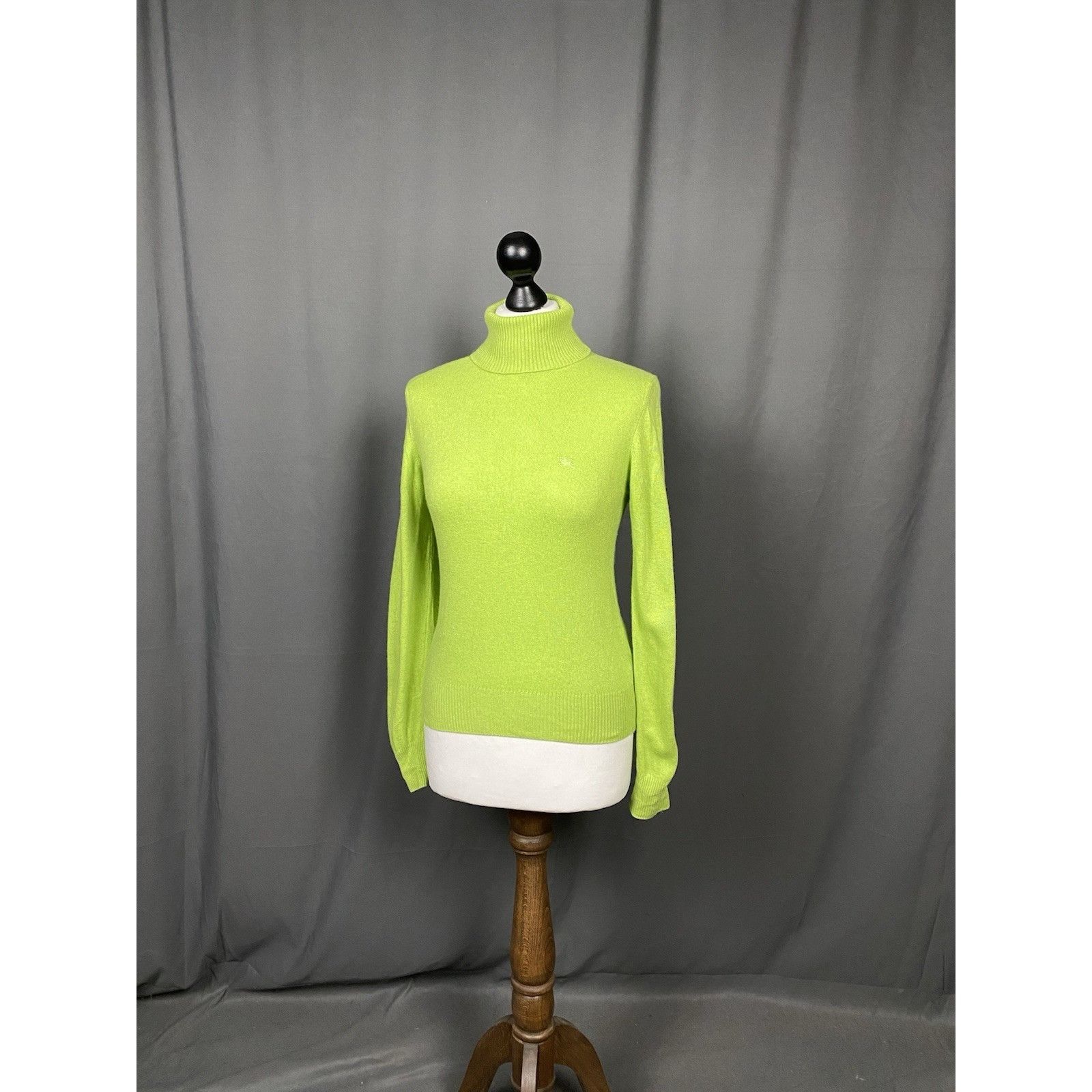 Burberry Burberry Small Logo Women's Green Cashmere Turtleneck Sweate Size S / US 4 / IT 40 - 4 Thumbnail