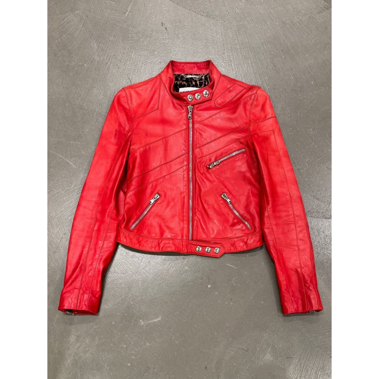 Dolce & Gabbana S/S2001 Dolce & Gabbana runway biker leather jacket Size M / US 6-8 / IT 42-44 - 1 Thumbnail