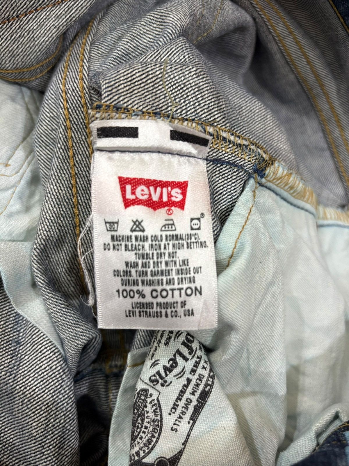 Levi's Vintage 90s Levis 501 Whisker Honeycomb Distress Loose Jeans Size US 28 / EU 44 - 9 Thumbnail