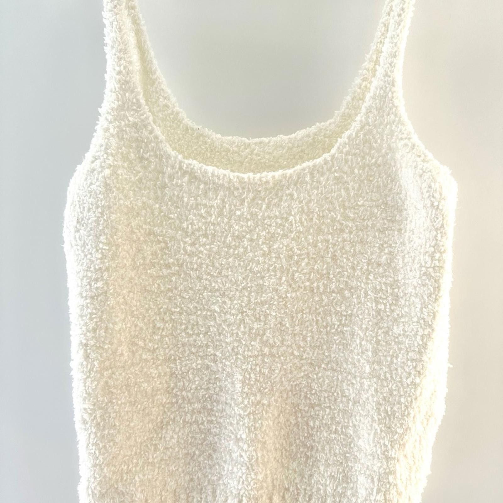 Swims SKIMS Fuzzy Cropped Tank Top Intimates Loungewear Cream L/XL Size XL / US 12-14 / IT 48-50 - 7 Thumbnail