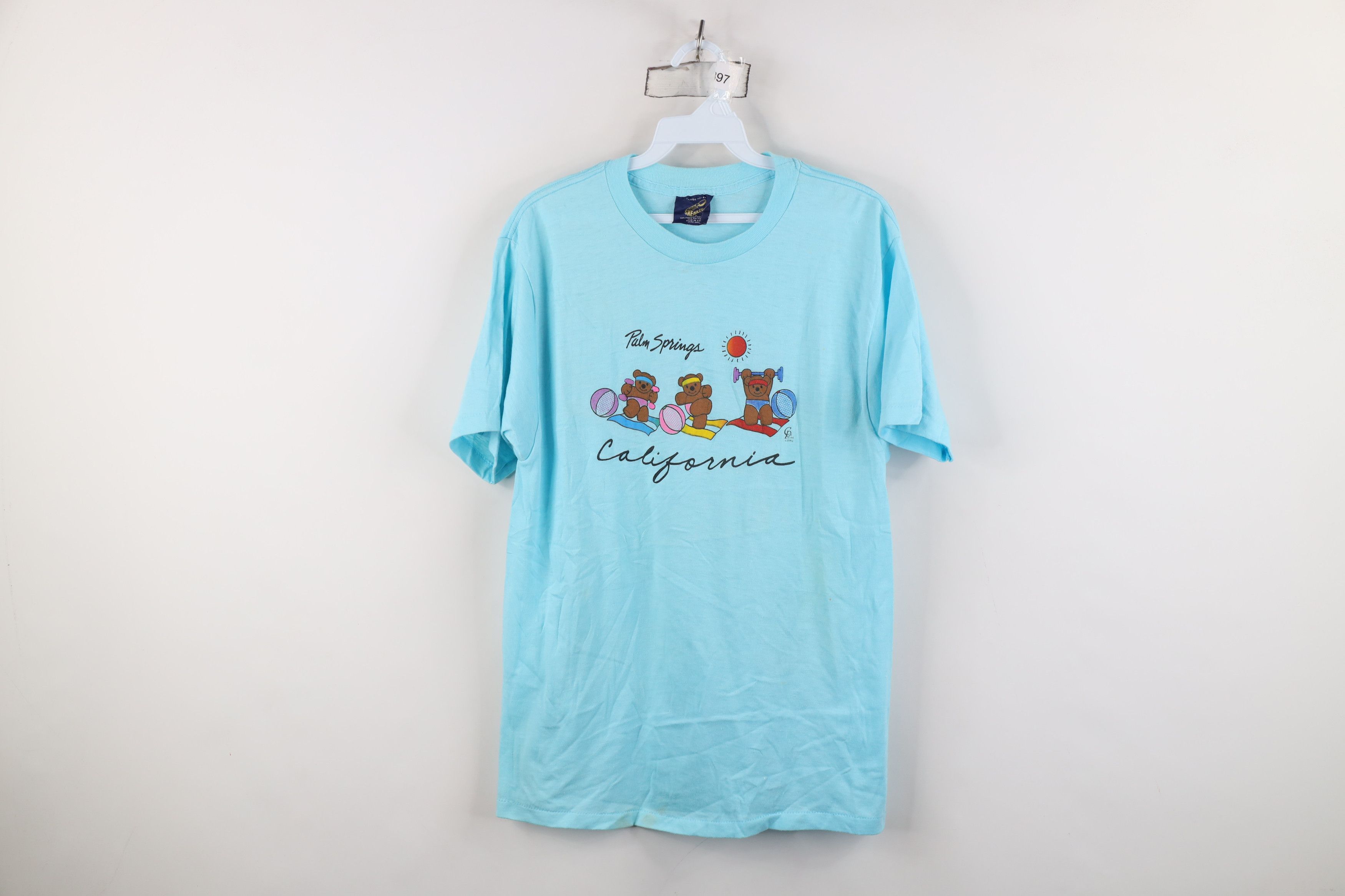 Vintage Vintage 80s Palm Springs California Beach Bear T-Shirt USA Size L / US 10 / IT 46 - 1 Thumbnail