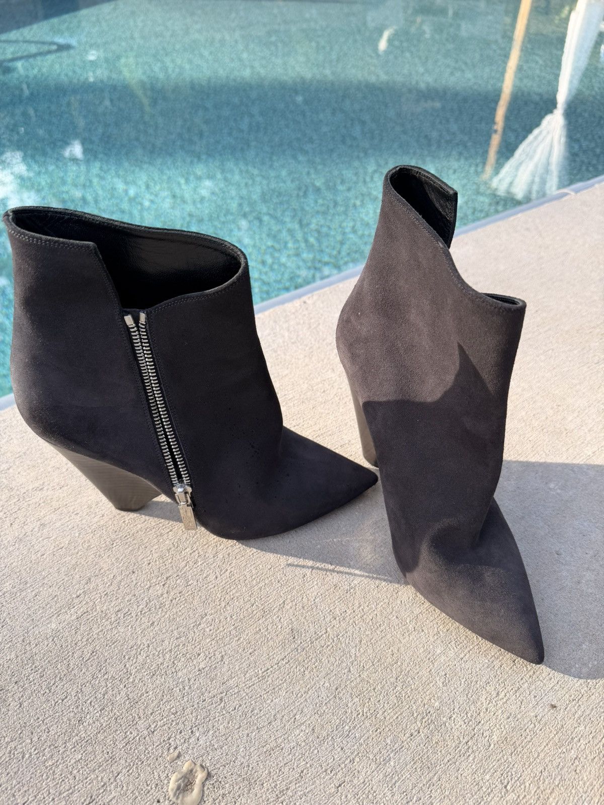 Yves Saint Laurent Yves Saint Laurent Black Suede 'Aliama' Boots Size US 8 / IT 38 - 7 Thumbnail