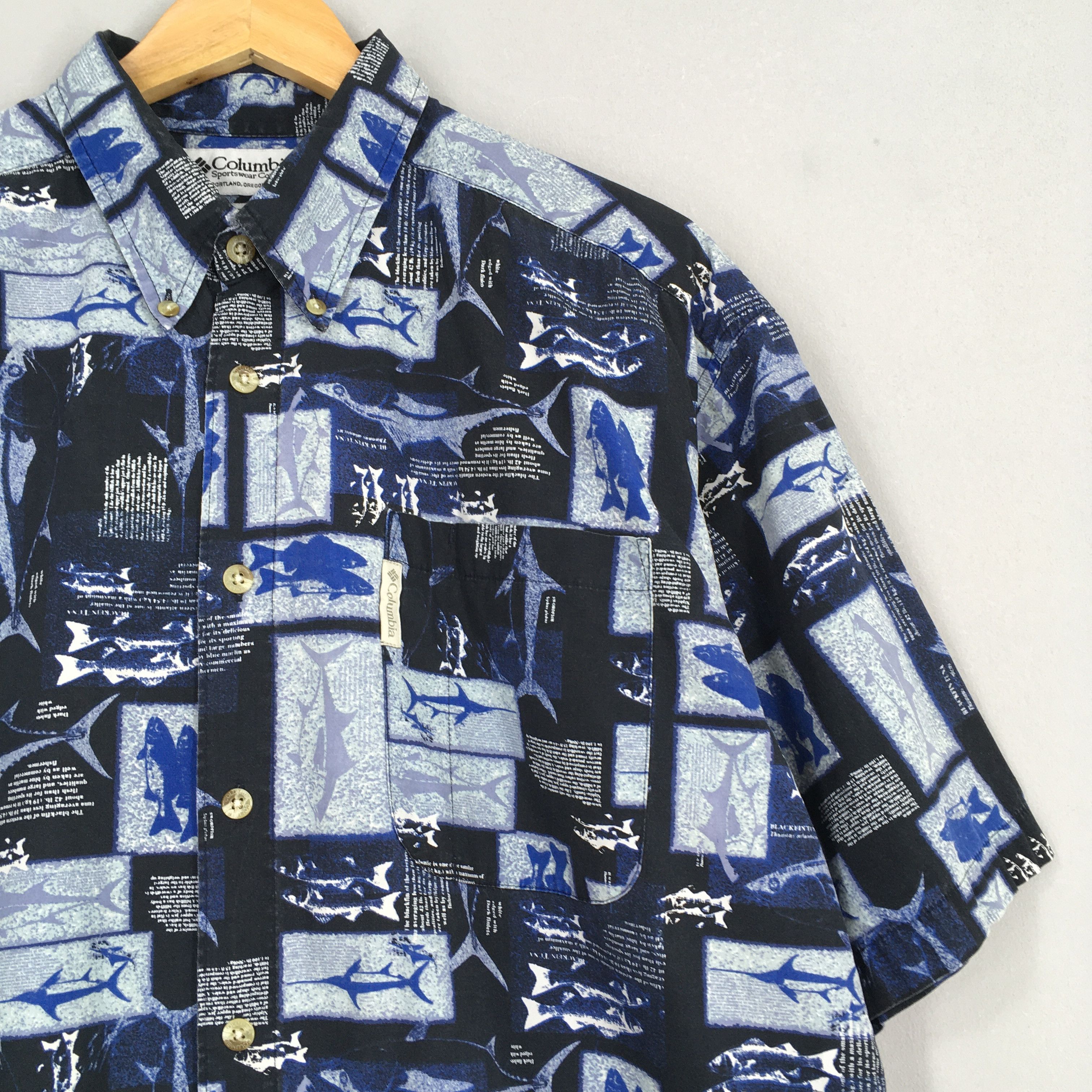 Columbia × Pineapple Connection Vintage Columbia Hawaiian Tuna Fish Overprint Shirt Large Size US L / EU 52-54 / 3 - 2 Thumbnail