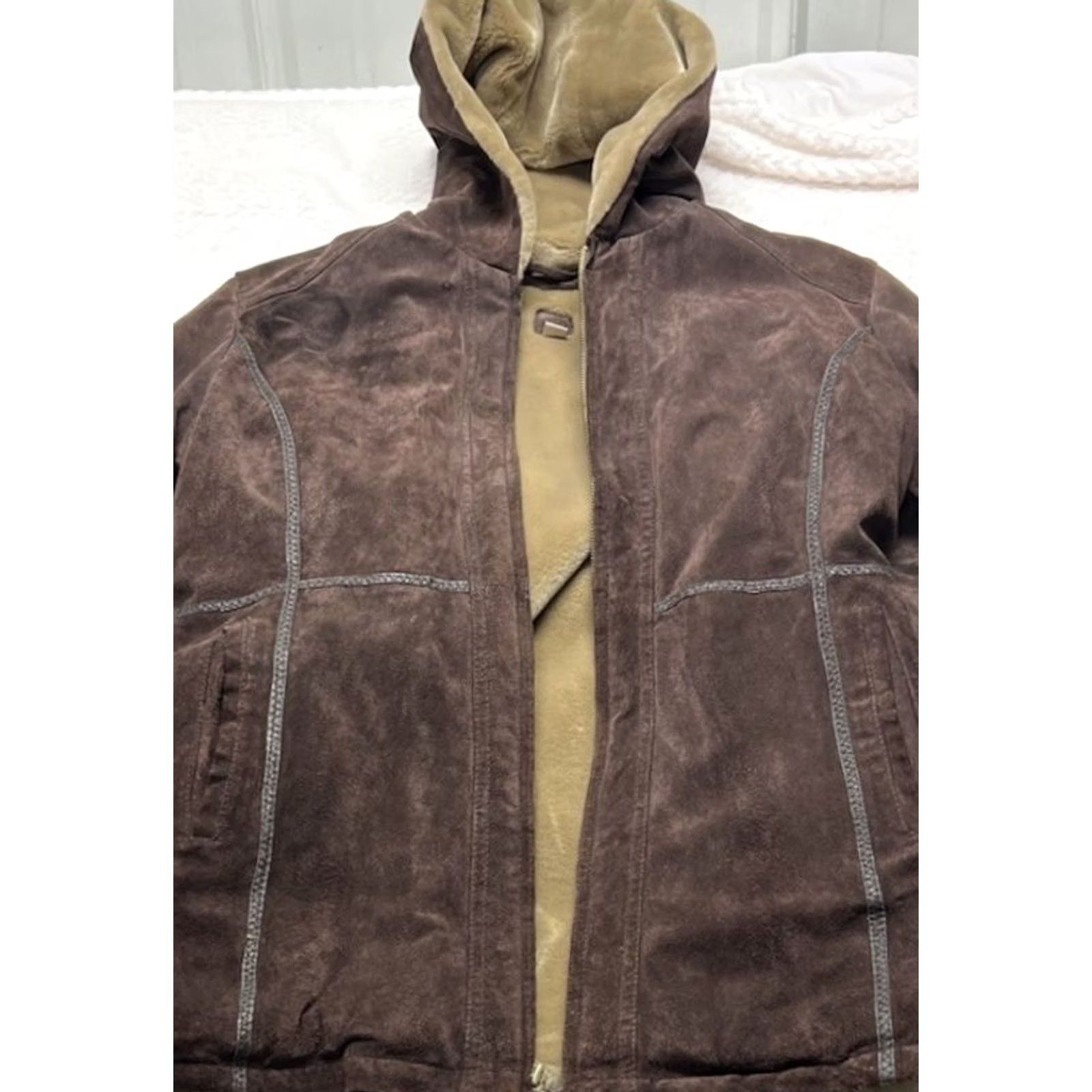 Vintage VINTAGE Wilsons Leather Jacket Western Brown Suede Faux Fur Lined Women XL Coat Size XL / US 12-14 / IT 48-50 - 2 Thumbnail