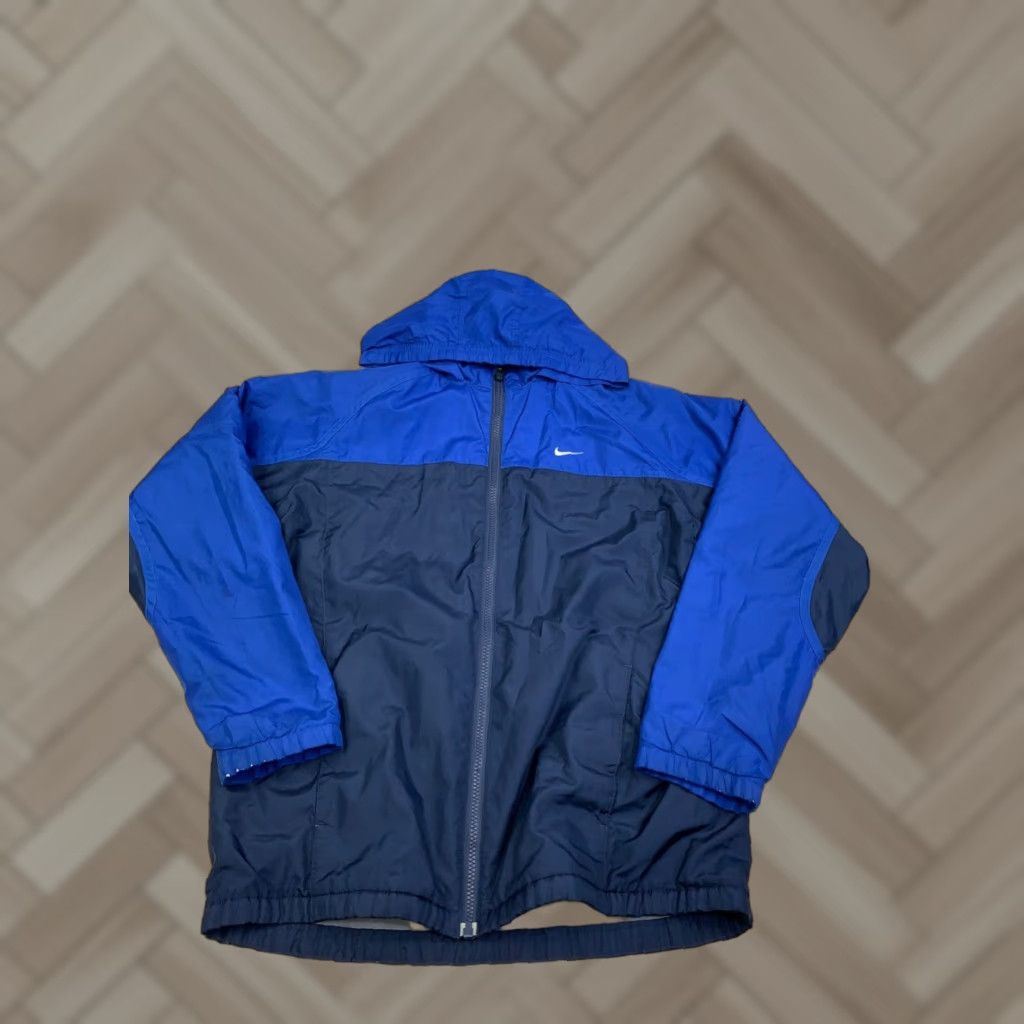 Nike VINTAGE Nike Windbreaker Mens L Blue Full Zip Hooded Pockets Y2K 12476 Size US L / EU 52-54 / 3 - 1 Thumbnail