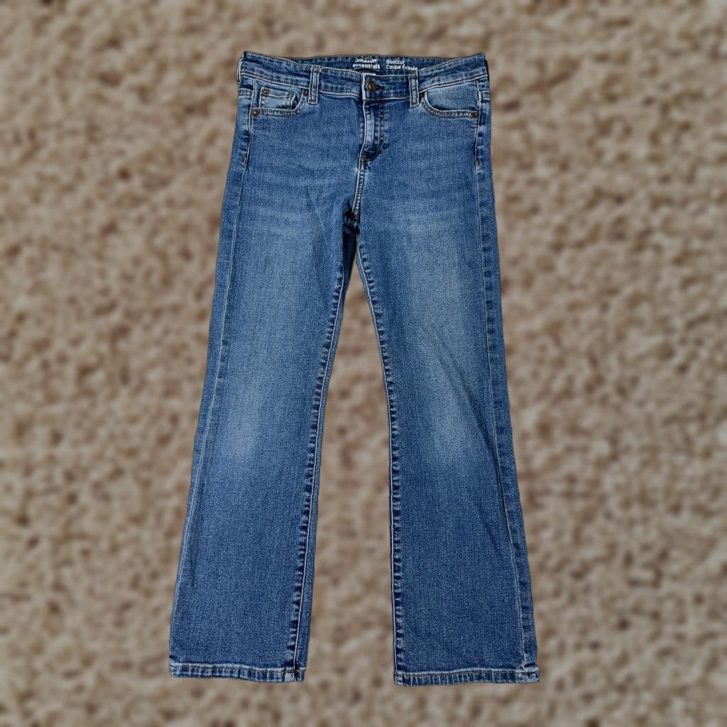 Essentials Amazon Essentials Jeans Women 12 Blue Denim Bootcut Low Rise Cotton 5-Pocket Regular Size 34" / US 12 / IT 48 - 1 Thumbnail