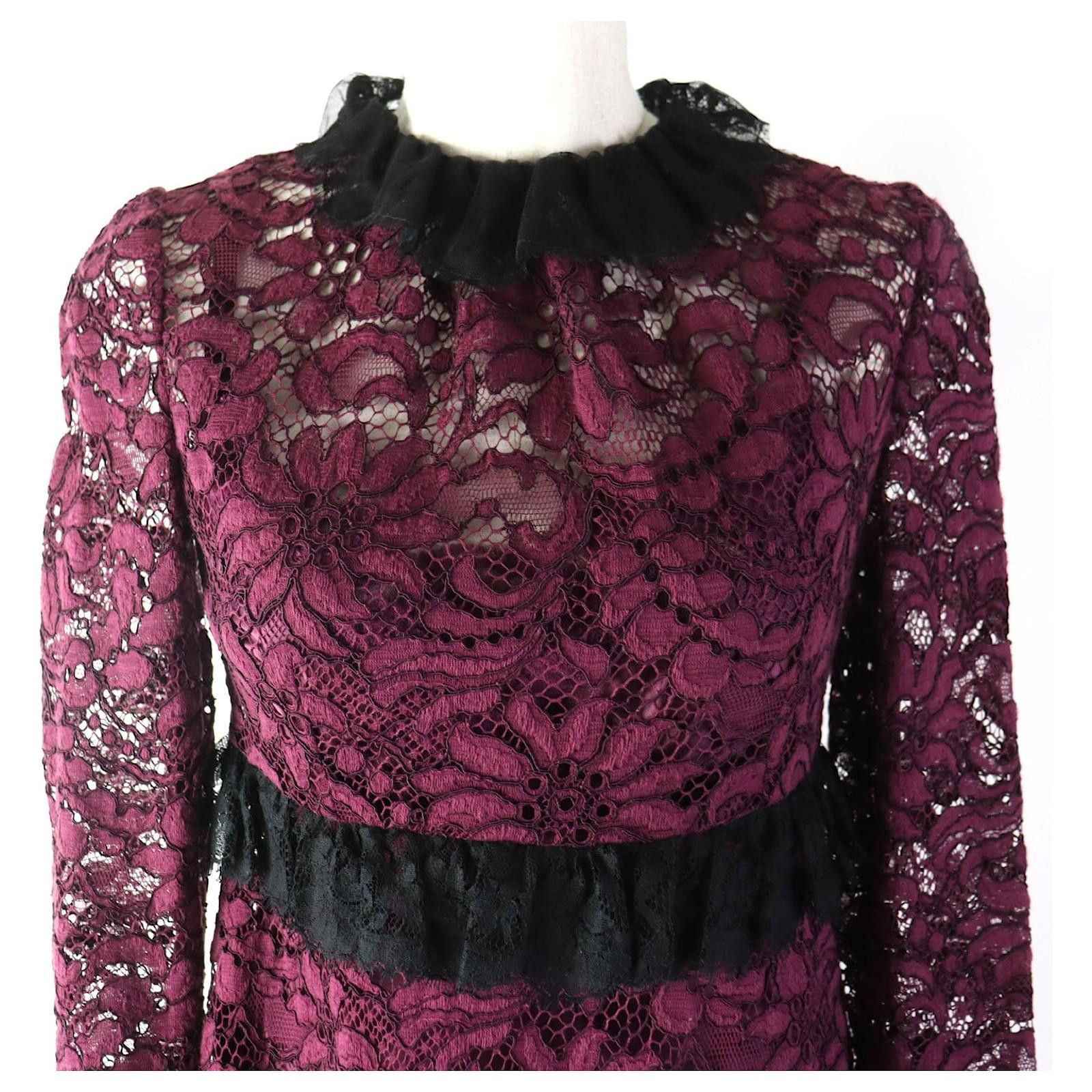 Dolce & Gabbana o1y0825 Mini Dress in Plum/Black Size XS / US 0-2 / IT 36-38 - 2 Thumbnail