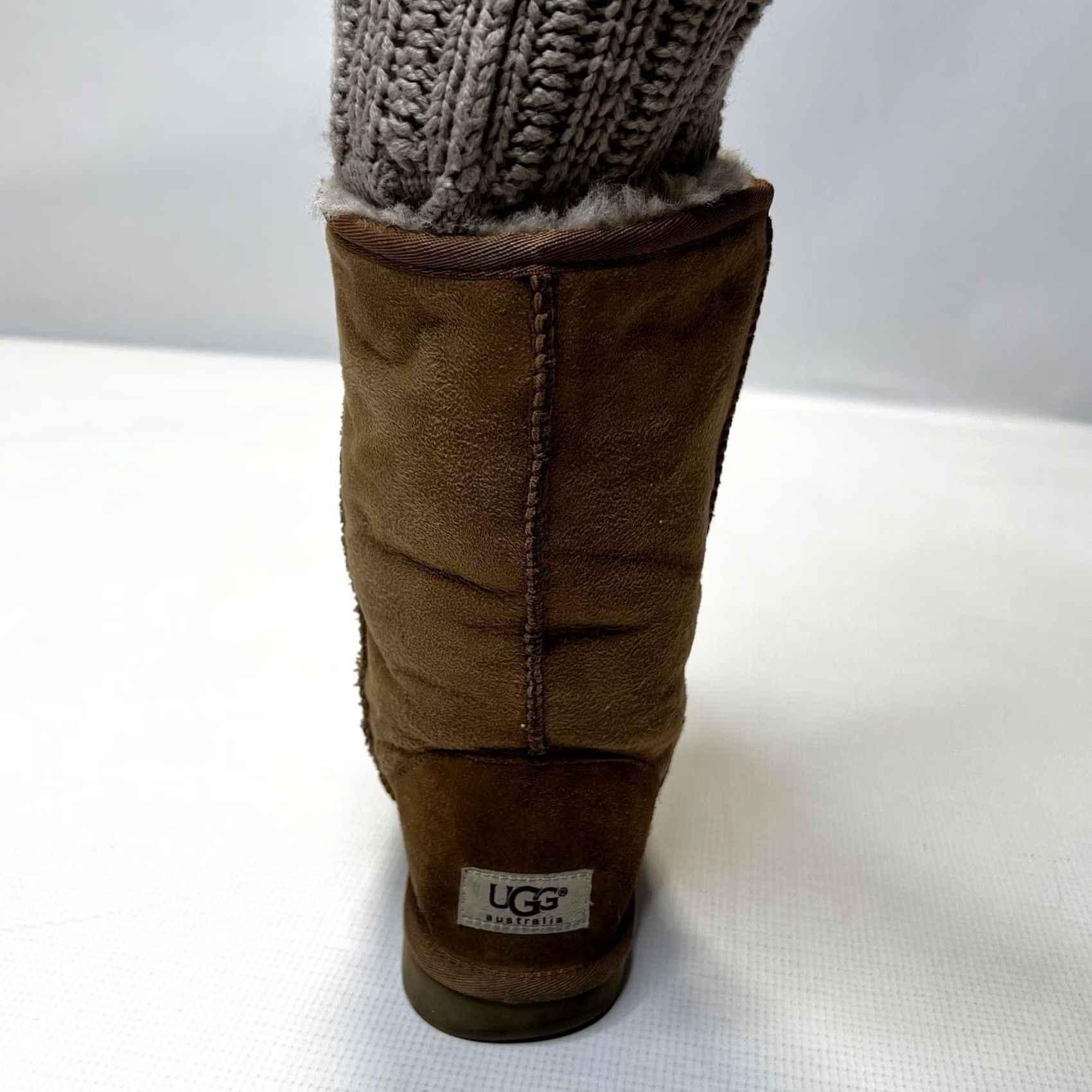 Ugg UGG Australia Women Tularosa Route Detachable Knit Collar Boots Chestnut Brown Size 7 Suede Sheepskin Lined Mid-Calf Boots Size US 7 / IT 37 - 7 Thumbnail