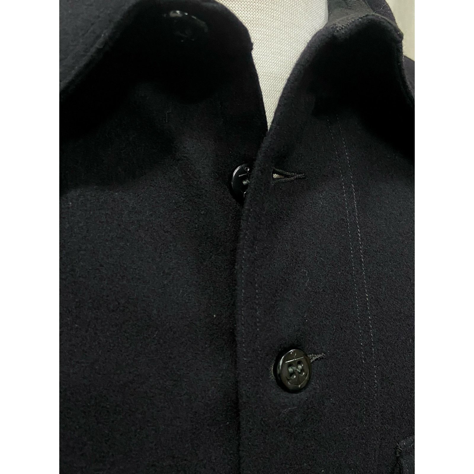 Vintage 50s Navy Blue Naval Uniform Button Down Wool Shirt Jacket Size US L / EU 52-54 / 3 - 5 Thumbnail