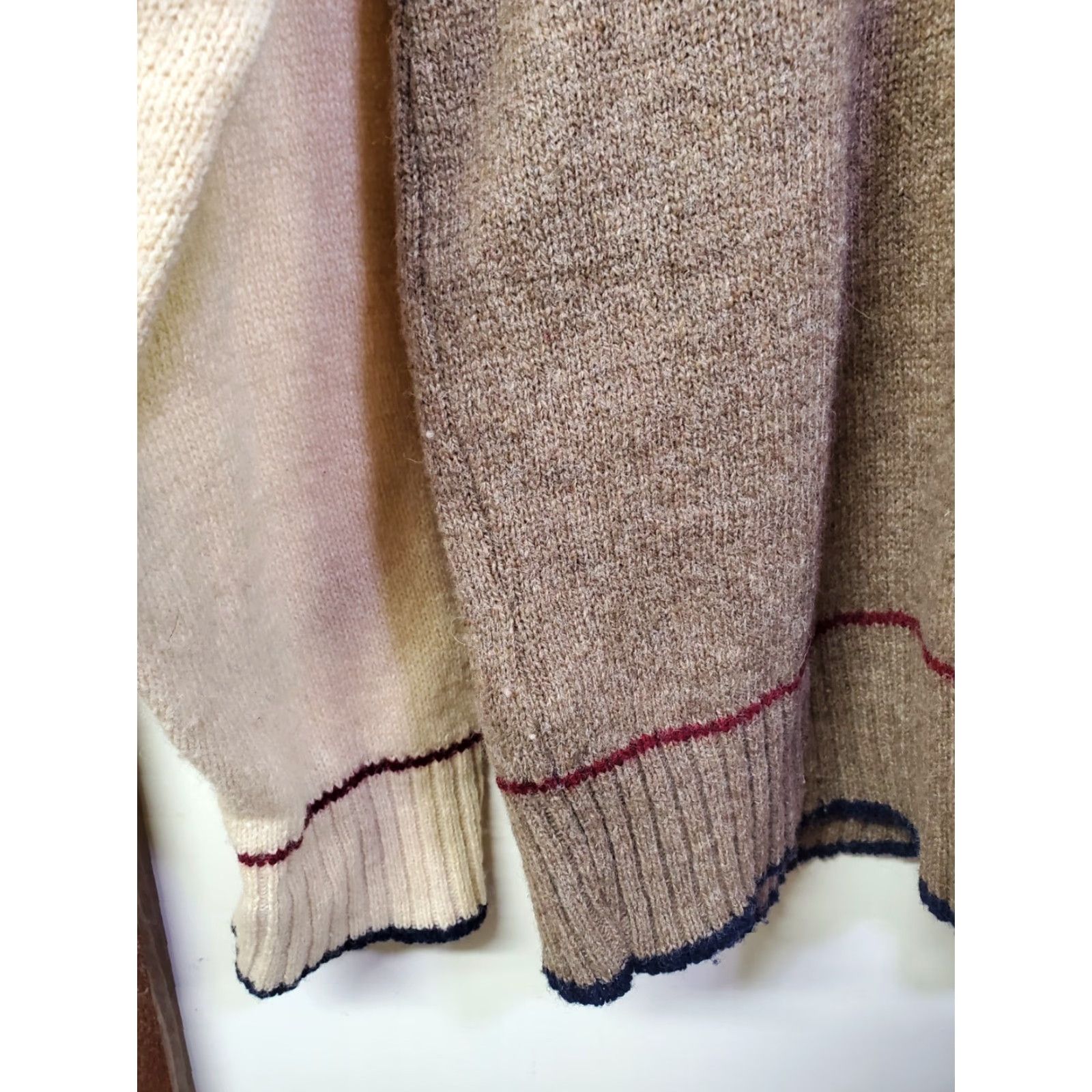 Vintage Vintage Campus Sweater Men's L Brown Striped Pullover USA Wool Polyester Crew Neck Knit Classic Pullover Knitwear Vintage Mens Dickey Size US L / EU 52-54 / 3 - 2 Thumbnail