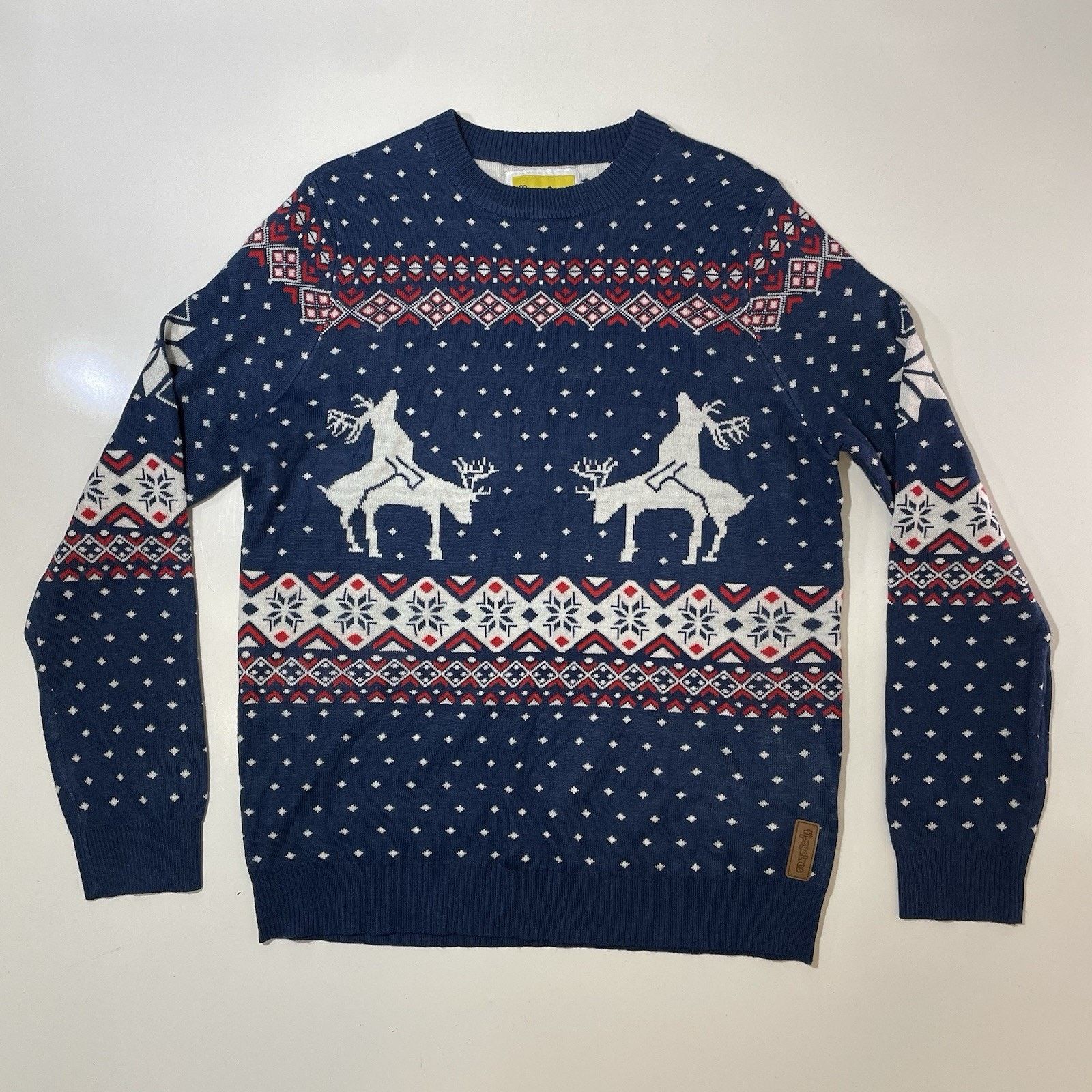 Tipsy Elves Tipsy Elves Reindeer Bangin Men’s Ugly Sweater Size L Blue Size US L / EU 52-54 / 3 - 1 Thumbnail