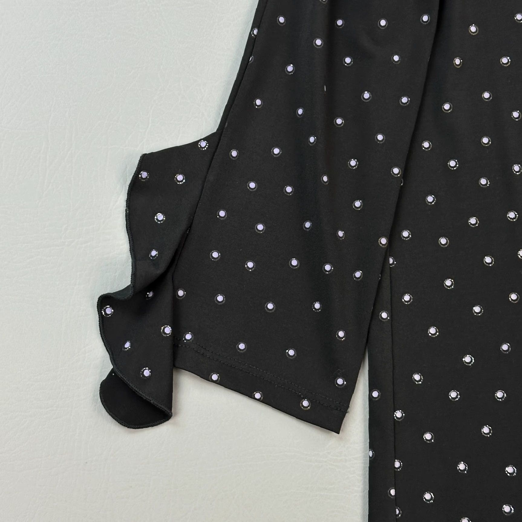 Vintage Clara Sun Woo Top Women's Small Black Polka Dot V Neck Ruffle Sleeve Stretch USA Shirt Women Small Black Polka Dot V-Neck Ruffle Sleeve Stretch USA Size S / US 4 / IT 40 - 3 Thumbnail