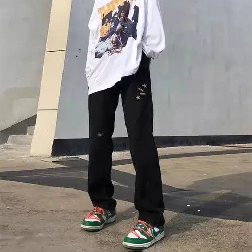 Japanese Brand × Jean Road Fashion twin gun embroidered patch bootcut jeans Size US 32 / EU 48 - 2 Thumbnail