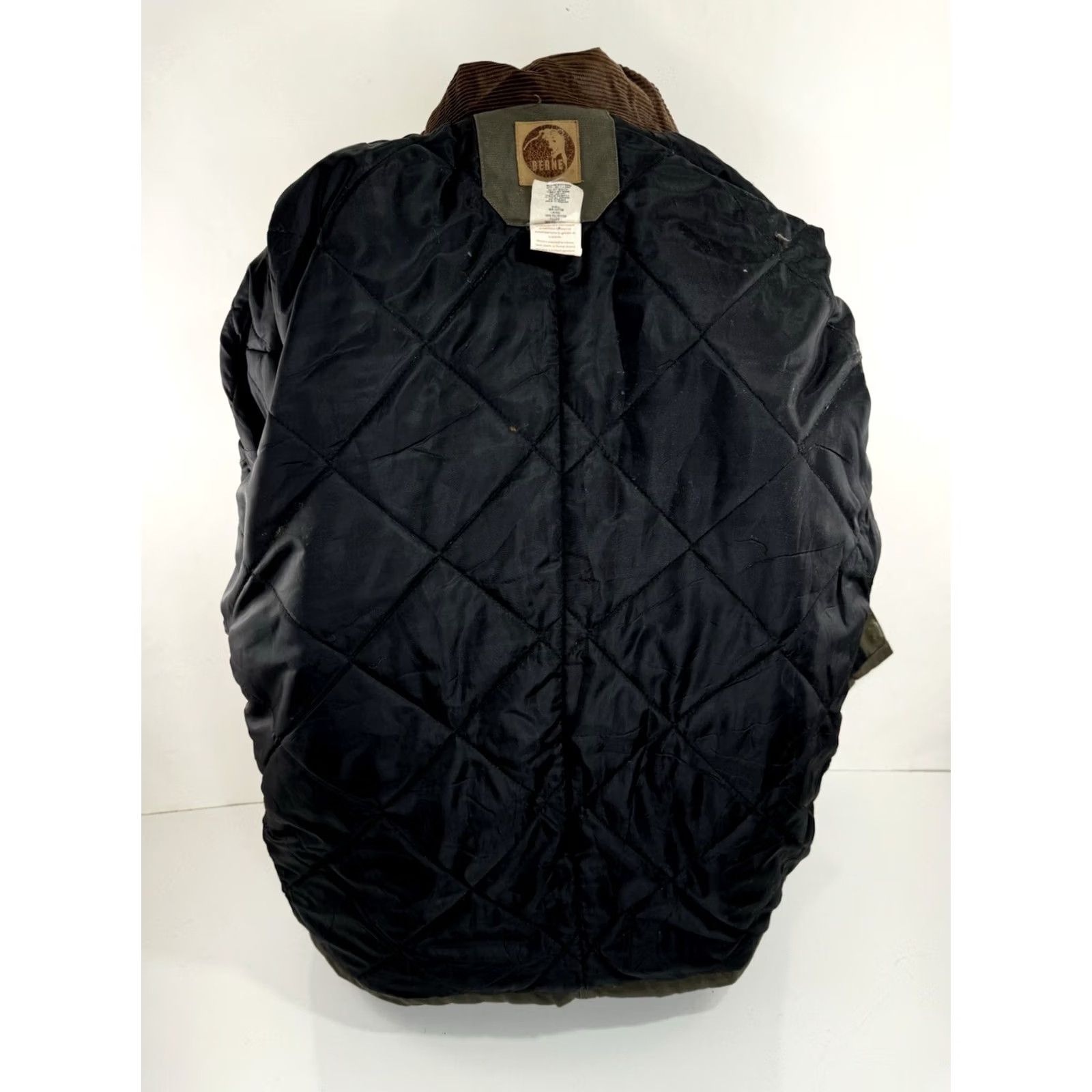 Vintage BERNE Canvas Heavy Duty Quilt Lined L Tall Field Ranch Chore Jacket Men LT Green Work Lined Black? Size US L / EU 52-54 / 3 - 4 Thumbnail
