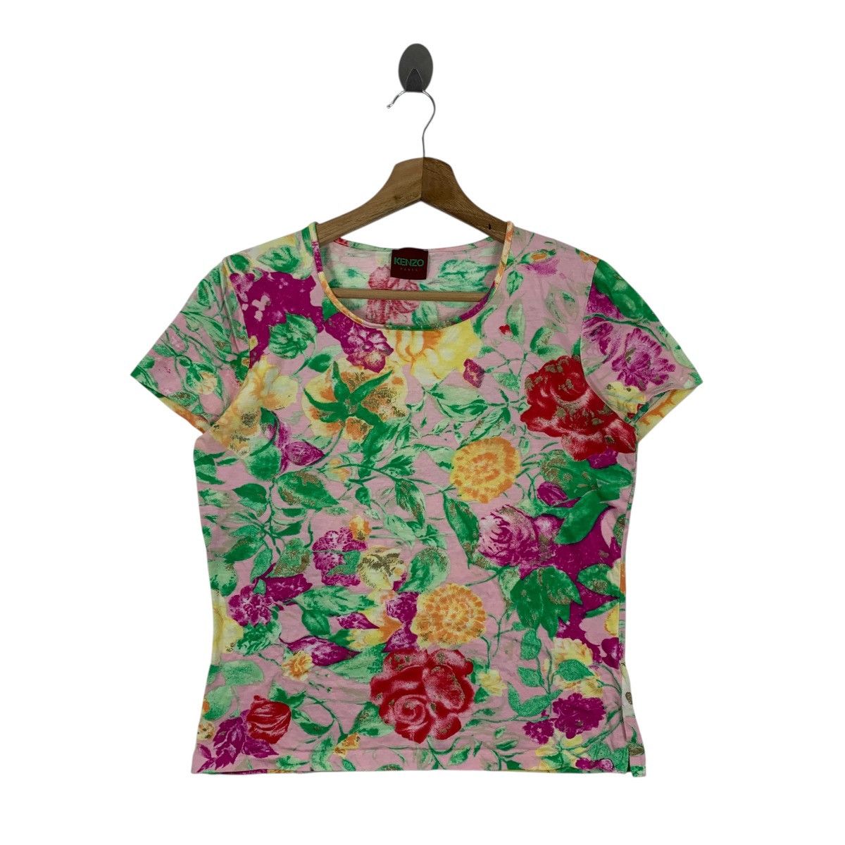 Vintage Vintage KENZO PARIS FLORAL All Over Print Short Sleeve Shirt Size XS / US 0-2 / IT 36-38 - 1 Thumbnail