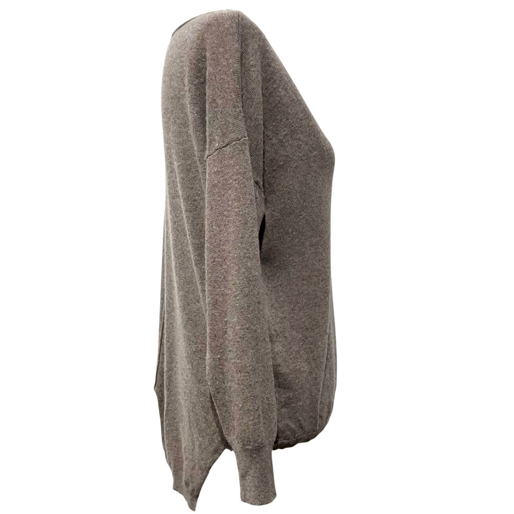 Vintage Nina Loca Women’s Sweater Wool Cashmere Pullover High-Low One Size Brown Women's Pullover High-Low Wool Cashmere Knit Size ONE SIZE - 3 Thumbnail