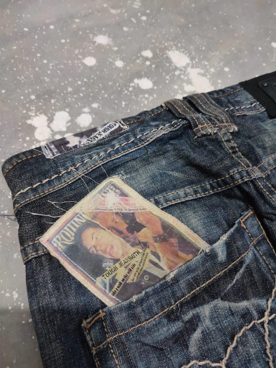 Japanese Brand Tough Jeansmith Nice Art Patches Punk Jeans Pants Size US 29 - 11 Thumbnail