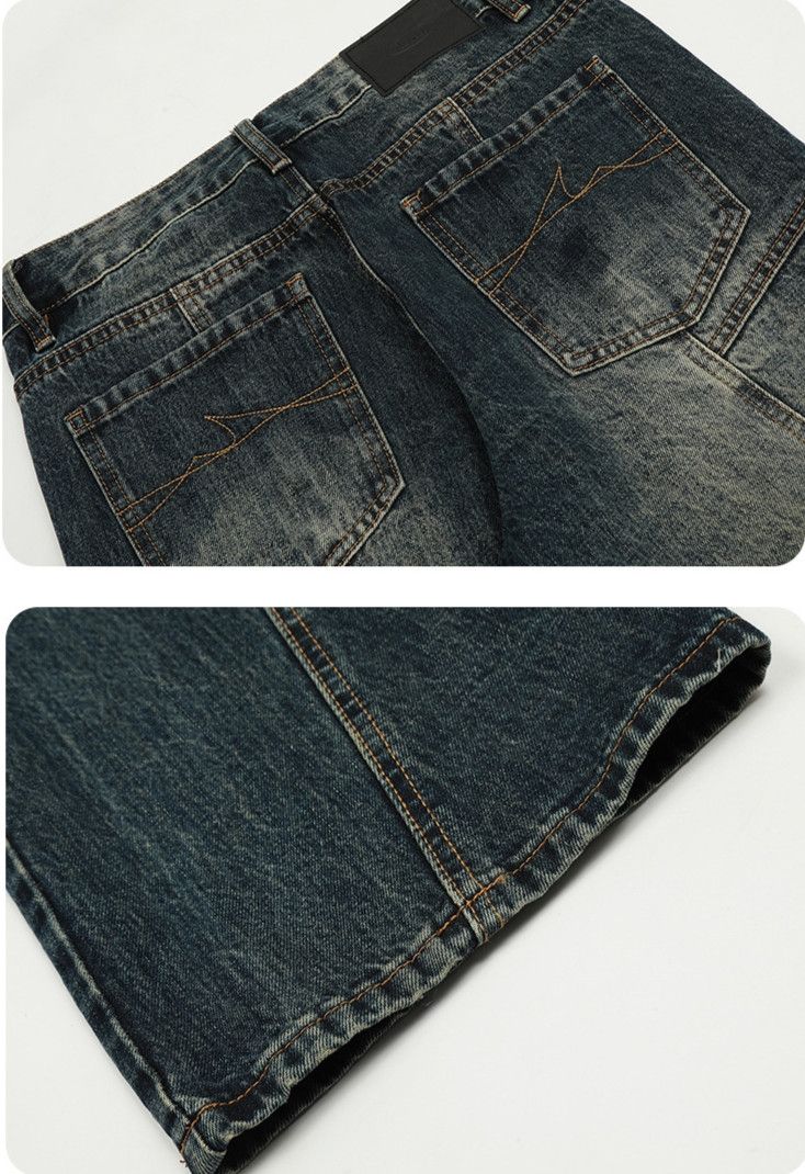 Japanese Brand × Jean Faded Blue Lightning Texture Y2k Jeans Size US 33 - 7 Thumbnail