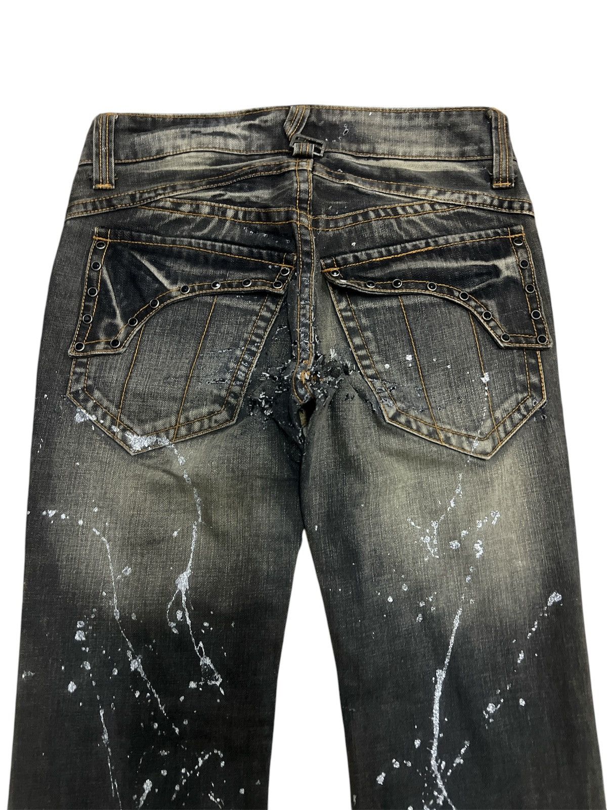 Japanese Brand THRASHED🔥FLARED XFRM FLUTTER DISTRESSED DENIM PANT Size US 29 - 8 Thumbnail