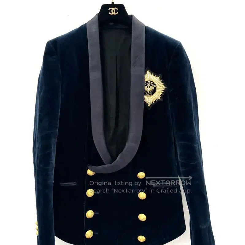 Balmain Balmain Men's Blue Cotton Coat . Size US S / EU 44-46 / 1 - 1 Thumbnail