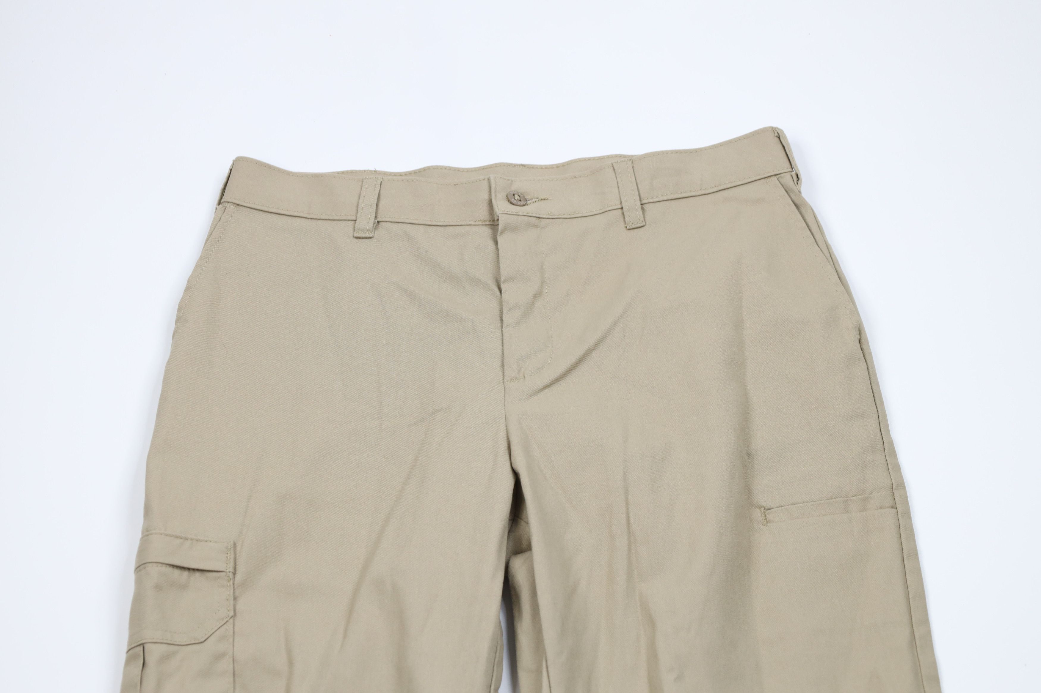 Dickies Vintage Y2K Dickies Spell Out Wide Leg Cargo Pants Beige Size 34" / US 12 / IT 48 - 2 Thumbnail