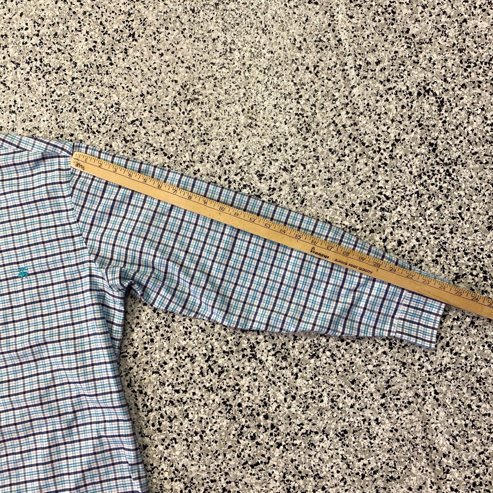 Brooks Brothers Brooks Brothers Dress Shirt Slim Fit Mens Large Blue Check Button Down Supima Size 42R - 4 Thumbnail