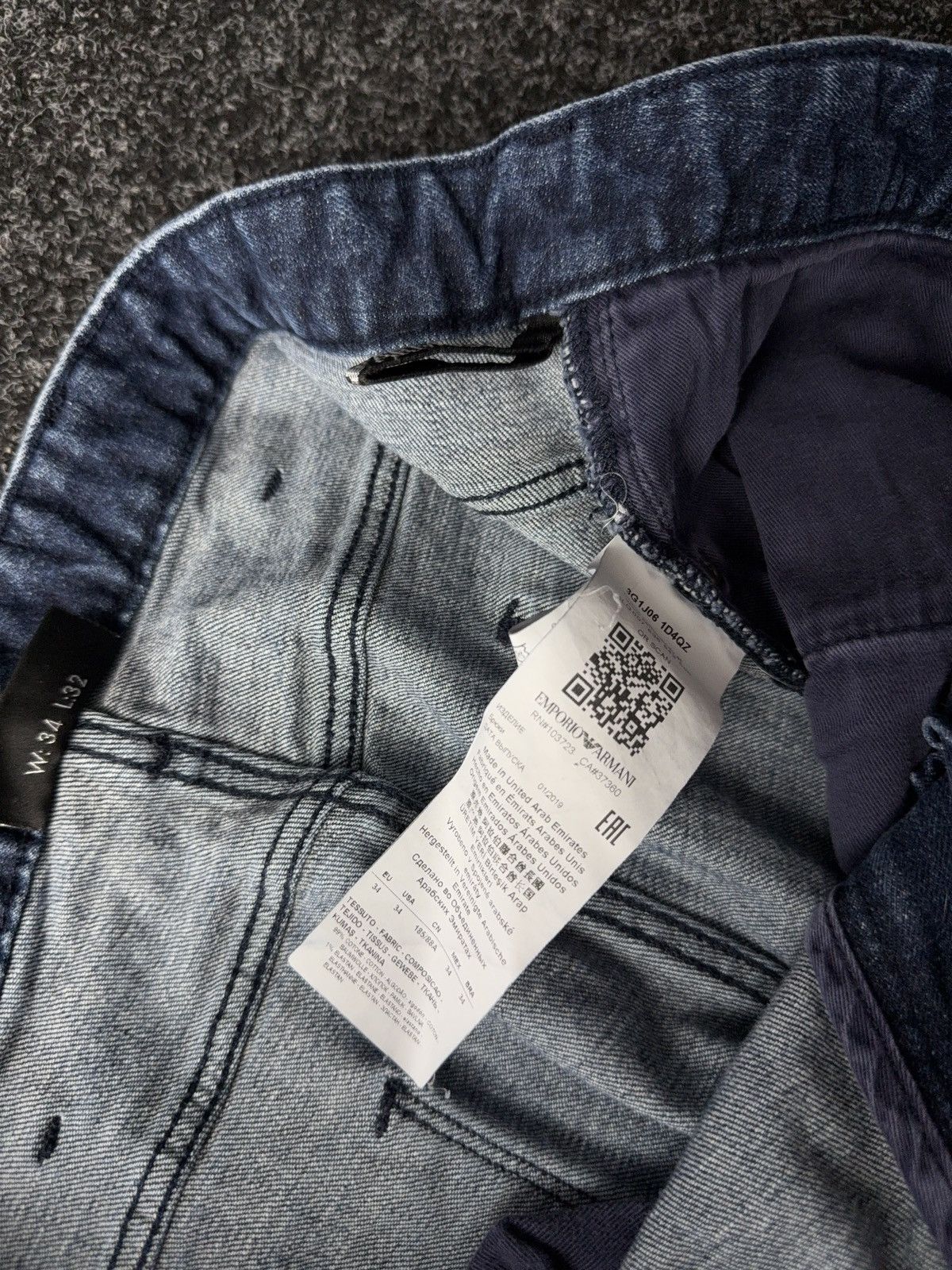 Armani Exchange Vintage 00s Emporio Armani Italy Y2K Distressed Jeans W34 Size US 34 / EU 50 - 8 Thumbnail