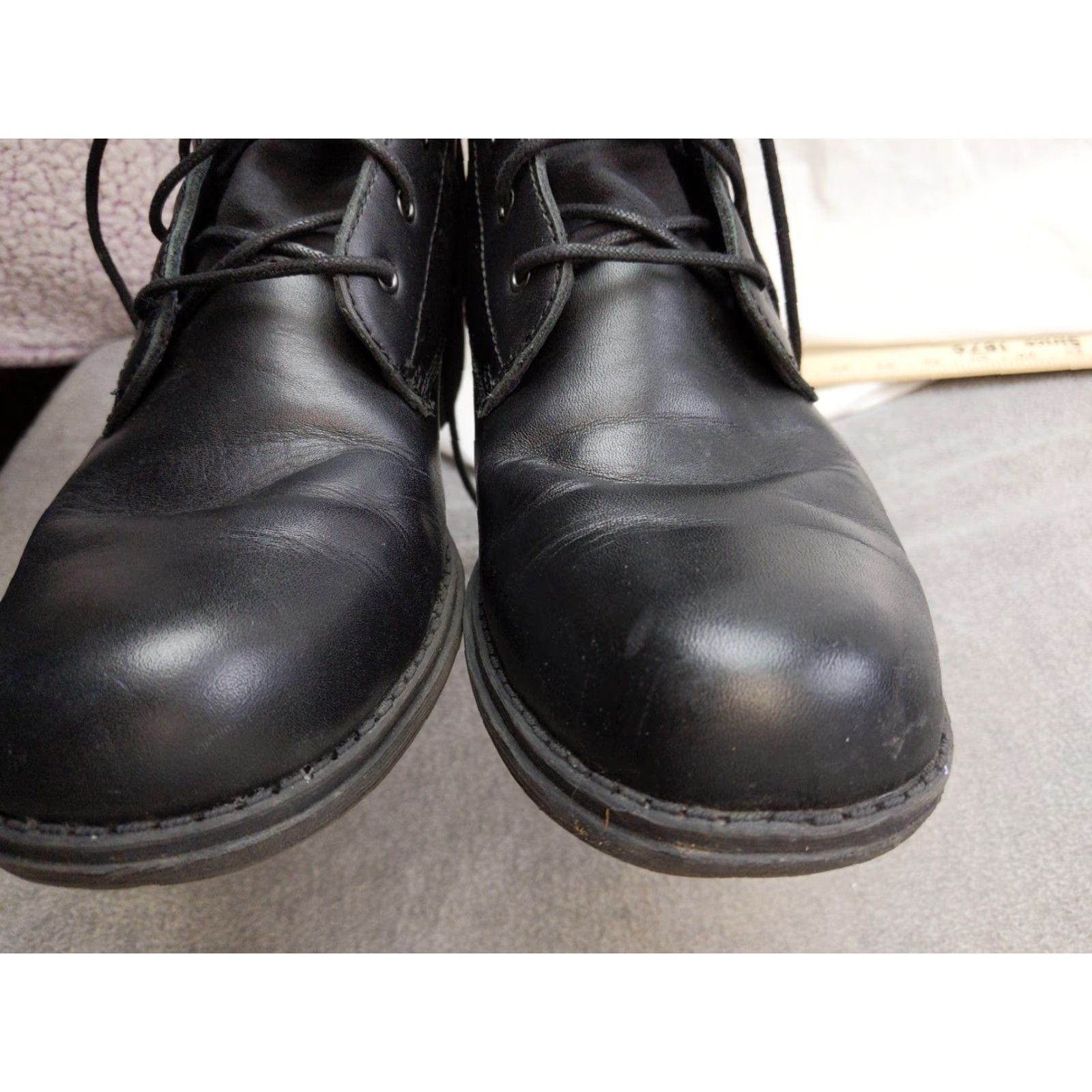 Eastland Eastland Blair Boots Womens 11 43.5 Black Leather Ankle Combat Zip Lace Up Size US 11 / IT 41 - 3 Thumbnail