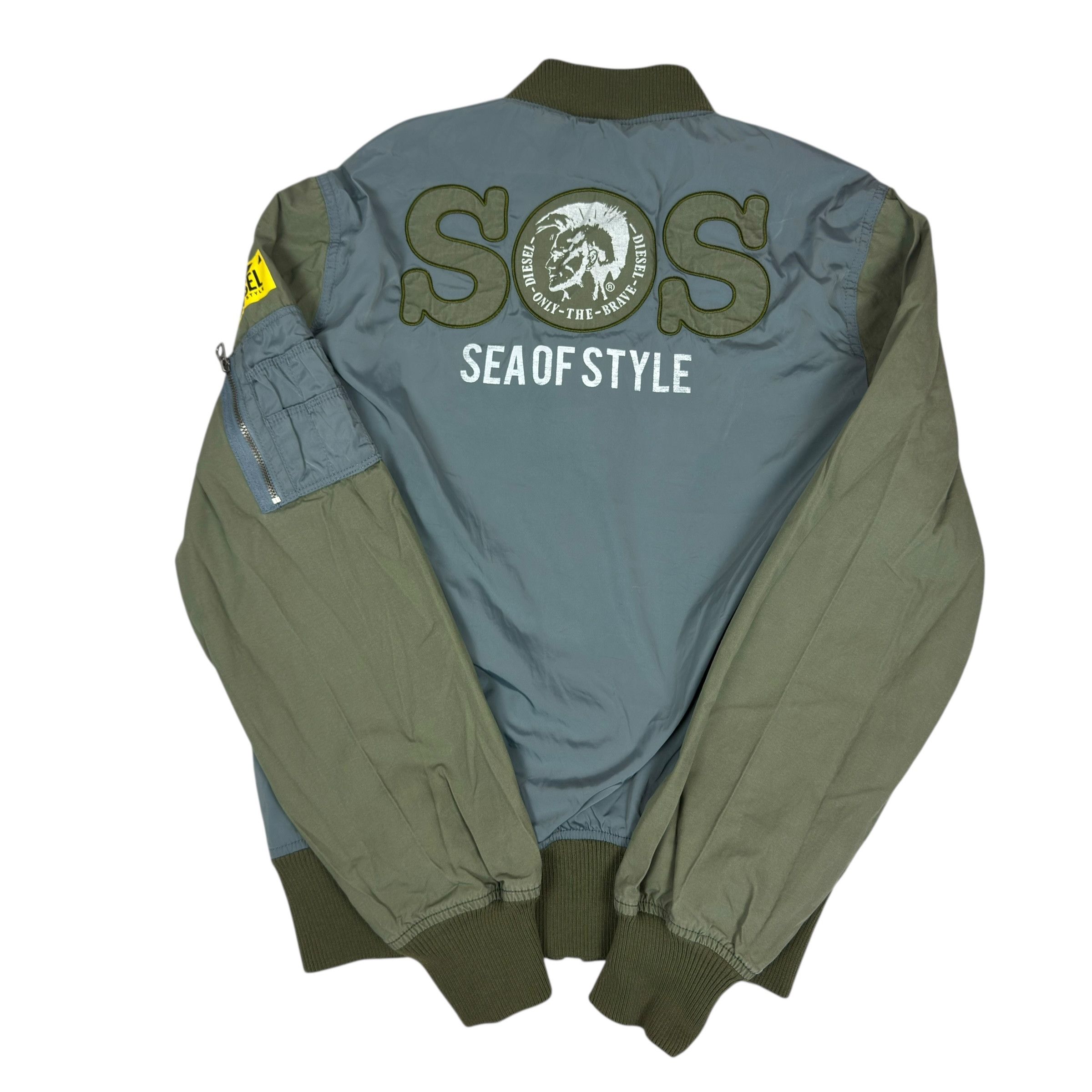 Diesel Diesel Green Gray Cotton Sea Of Style Bomber Jacket 2XL Size US M / EU 48-50 / 2 - 9 Thumbnail