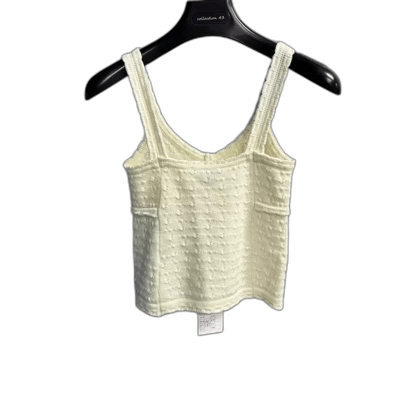 Chanel Chanel White Knitted Lace Camisole Top Size US S / EU 44-46 / 1 - 1 Thumbnail