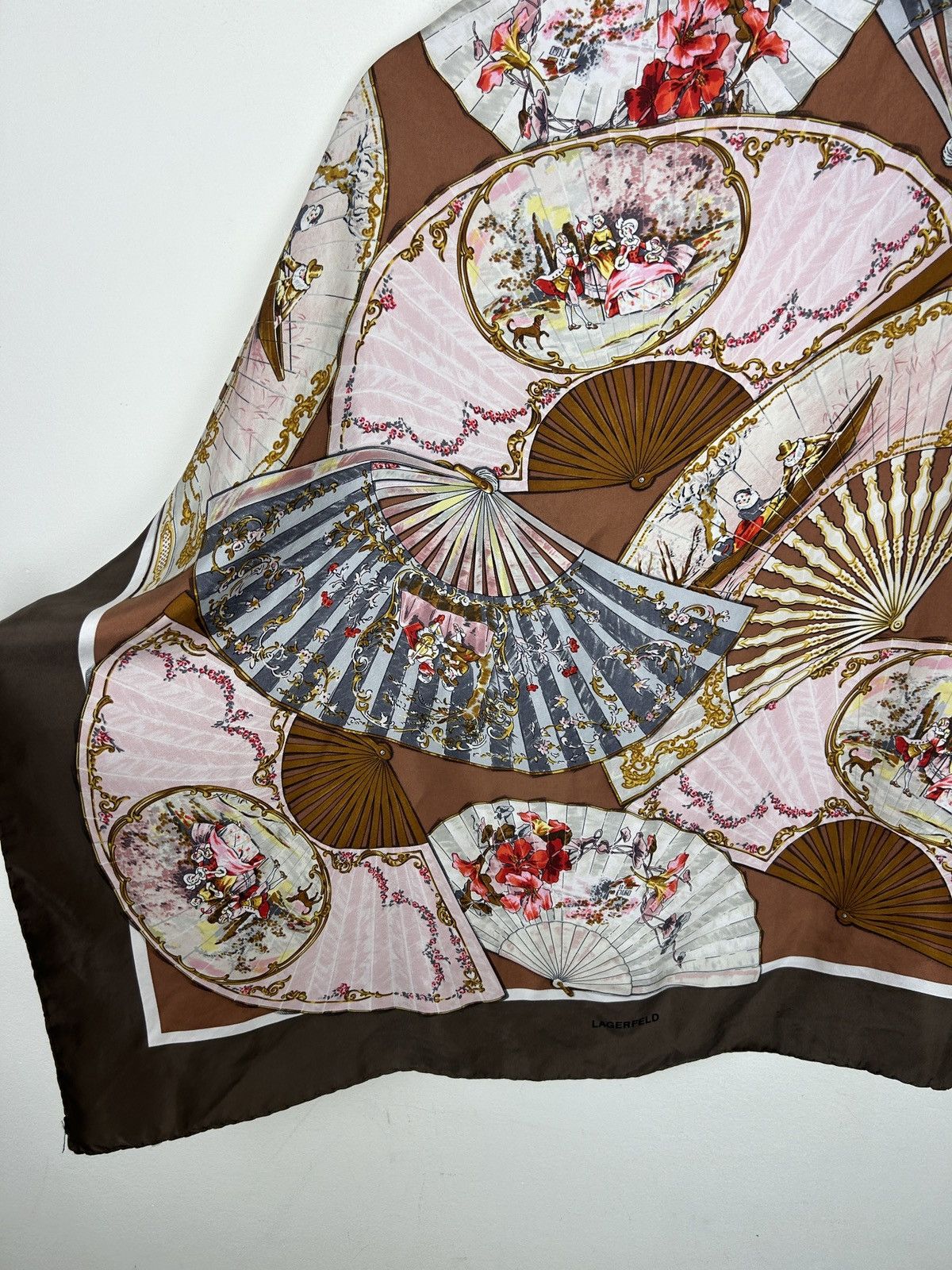 Karl Lagerfeld × Vintage Karl Lagerfeld Silk Scarf Size ONE SIZE - 3 Thumbnail