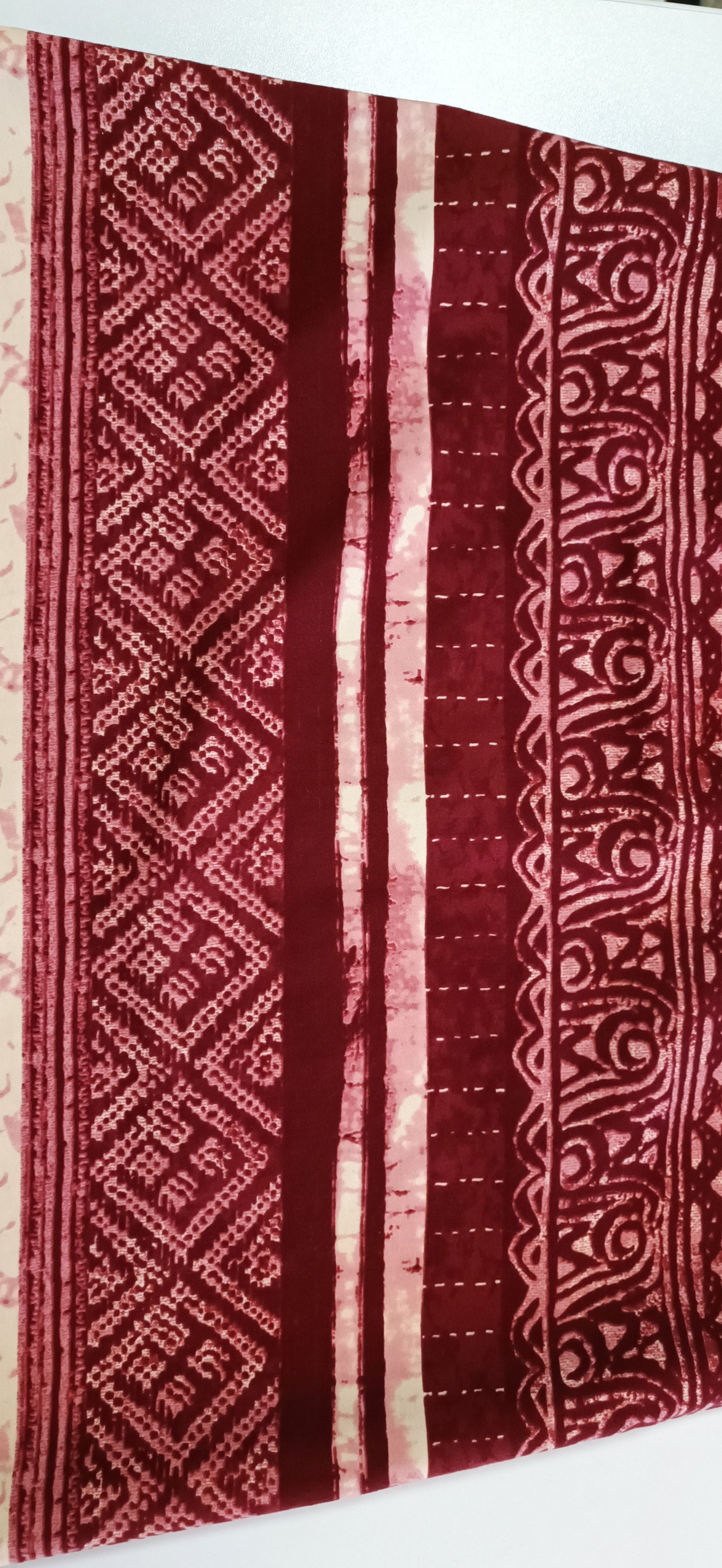 Jean Paul Gaultier 90's- Burgundy maxi skirt with ethnic print. Size 28" / US 6 / IT 42 - 20 Thumbnail