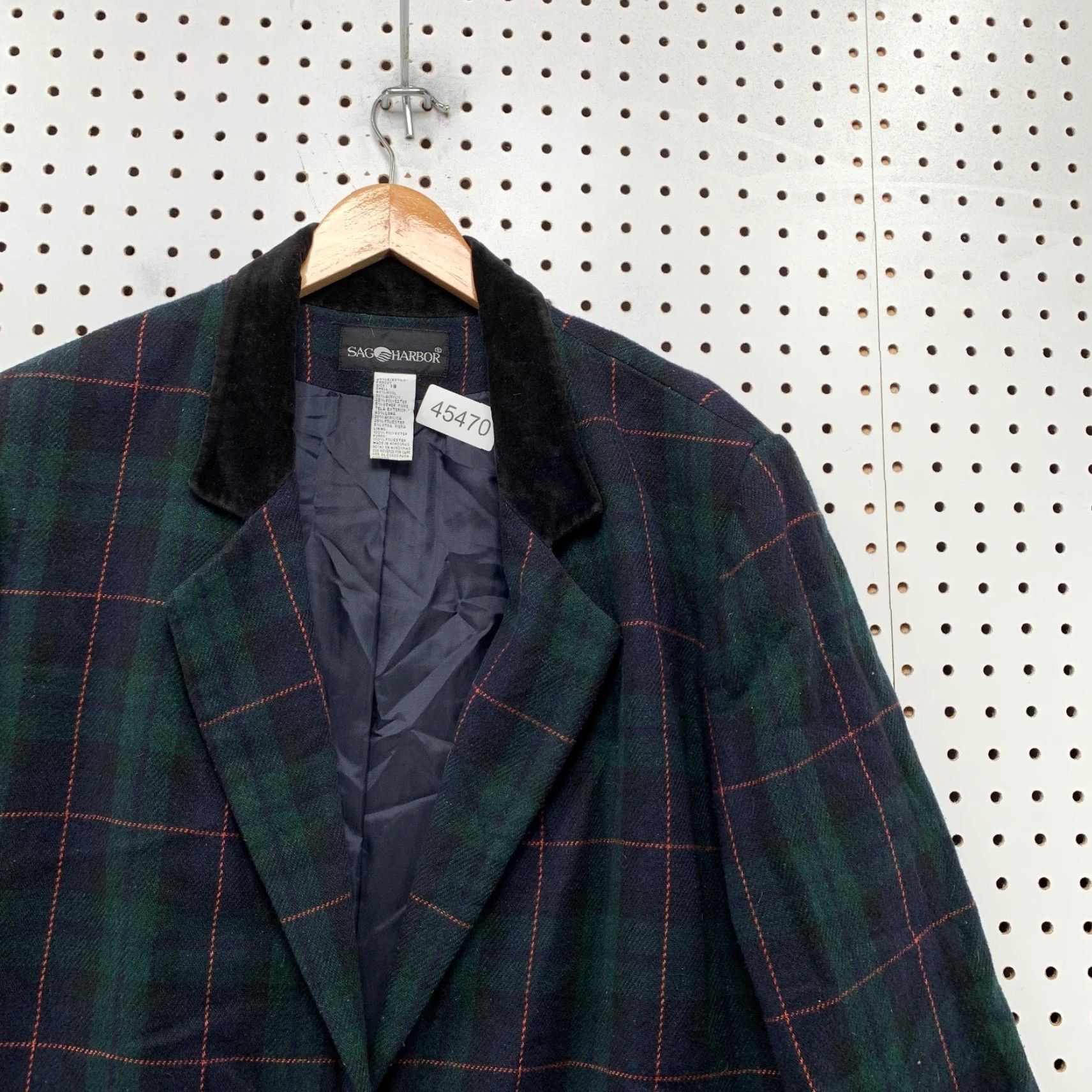 Vintage VINTAGE Sag Harbor Blazer Wool Plaid Green Womens Size 18 Jacket Single-Breasted Notch Lapel Dressy Business Casual 1 Piece Size XXL / US 16-18 / IT 52-54 - 5 Thumbnail