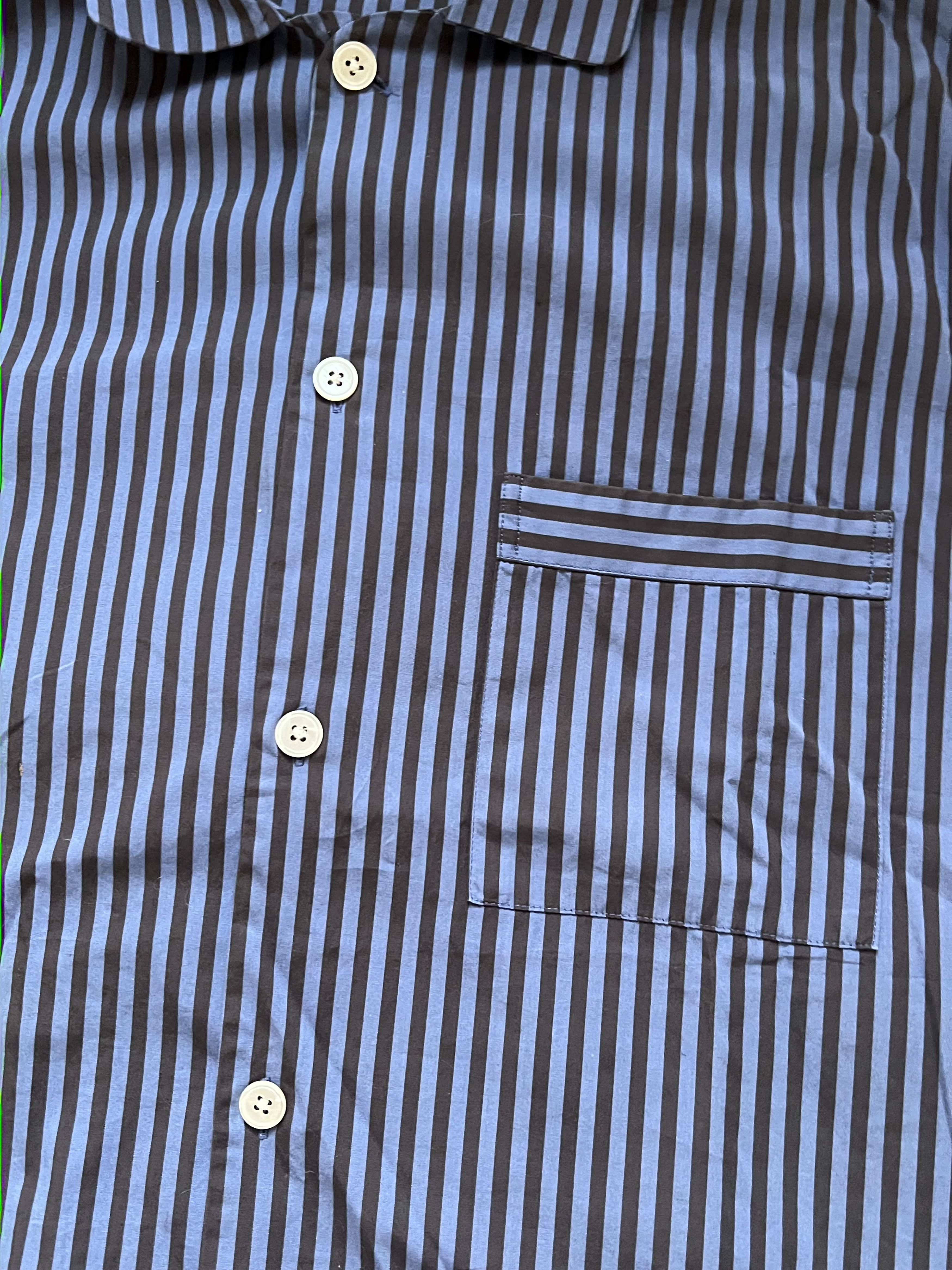 Tekla TEKLA Verneuil Stripes Poplin SS button down pajama shirt Size M / US 6-8 / IT 42-44 - 7 Thumbnail