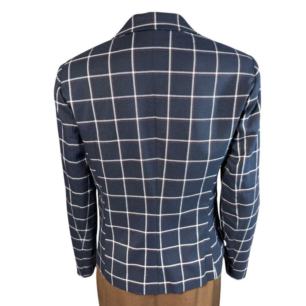 Other NWT New Etam Paris Navy Plaid Blazer Size S Size S / US 4 / IT 40 - 3 Thumbnail