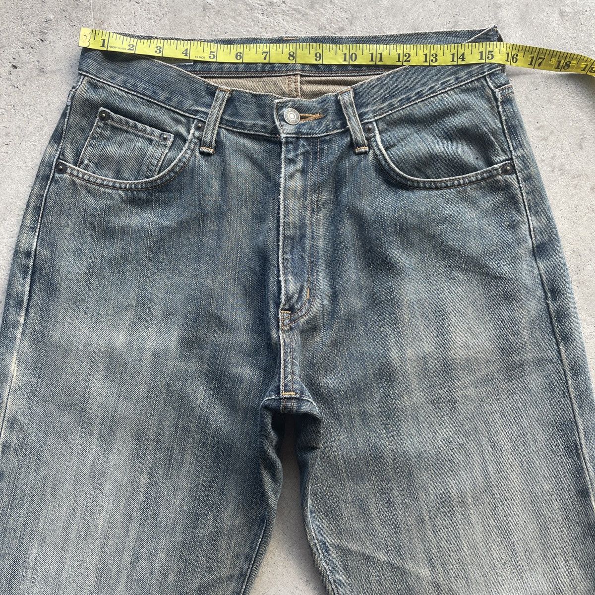 Japanese Brand Vintage Edwin 404 Japan Faded Denim Jeans Pants W31 Size US 31 - 5 Thumbnail
