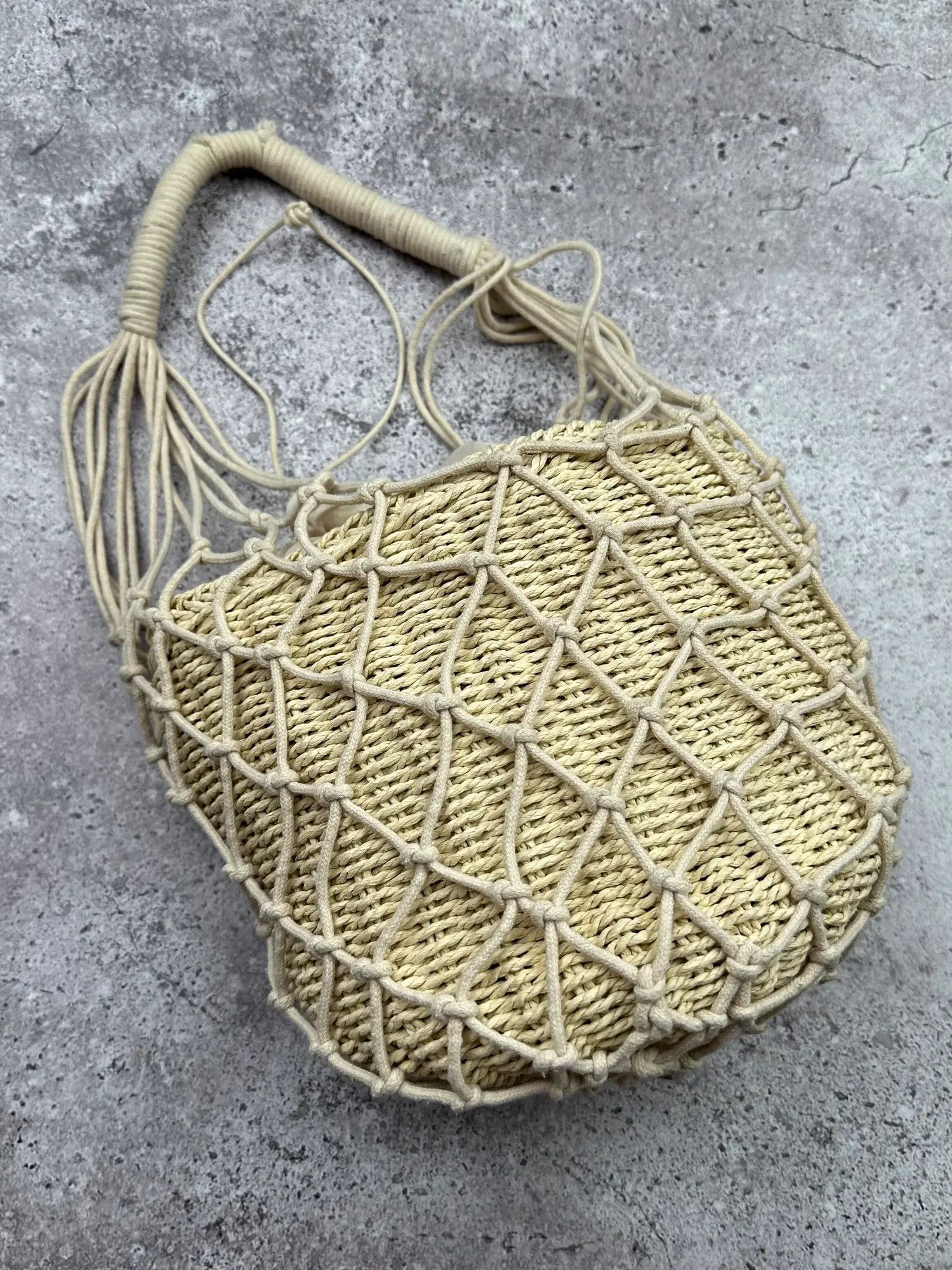 Vintage Vintage Knit Handle Bag C551(V295) Size ONE SIZE - 2 Thumbnail