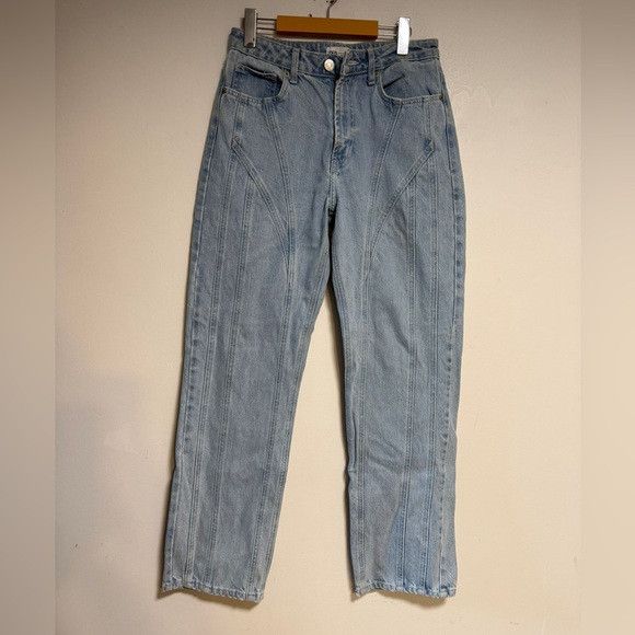 Zara ZARA High-Rise Panel Detail Straight Jeans Light Wash Size 6 Size 28" / US 6 / IT 42 - 2 Thumbnail