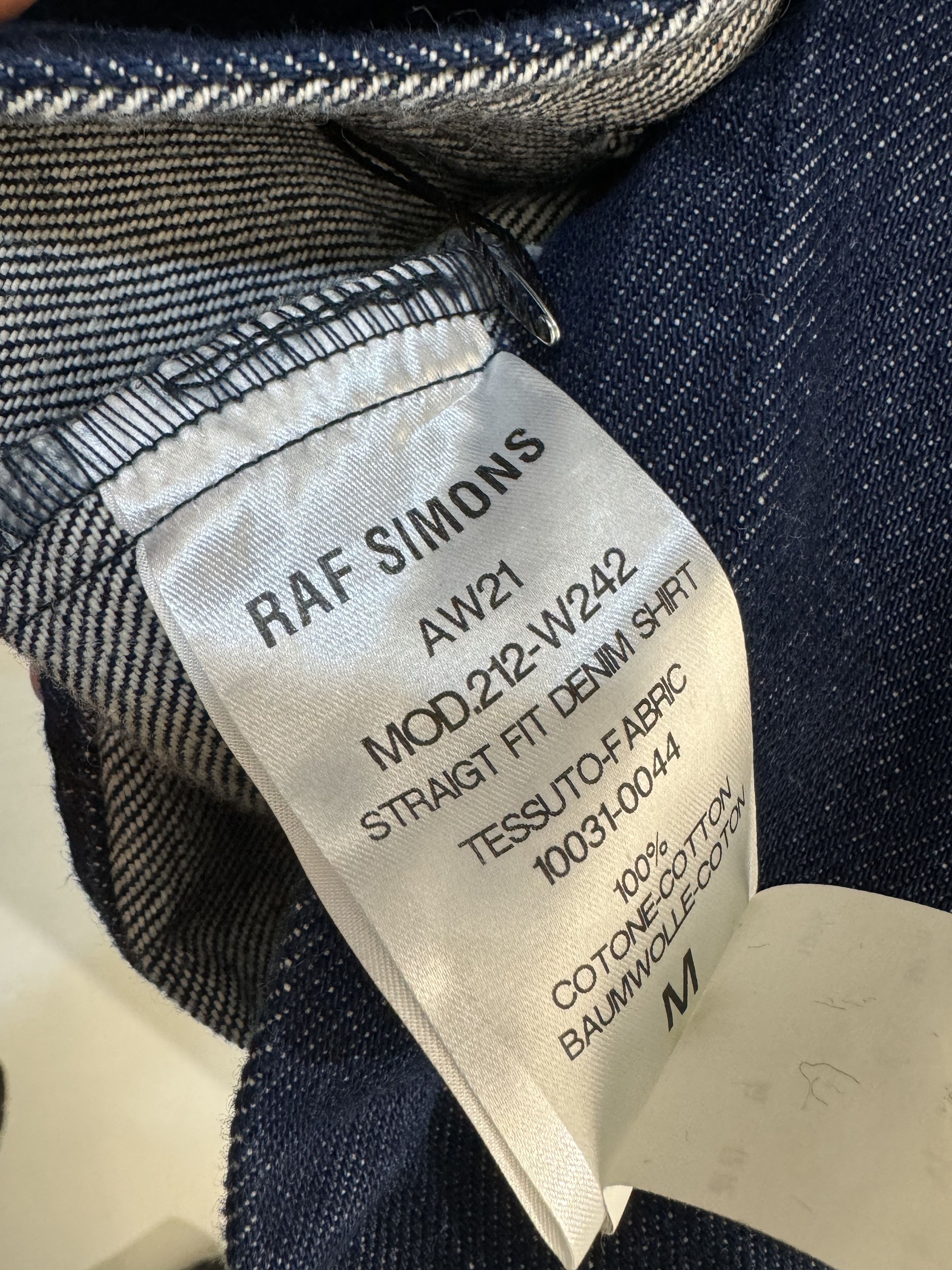Raf Simons RS logo patch denim shirt