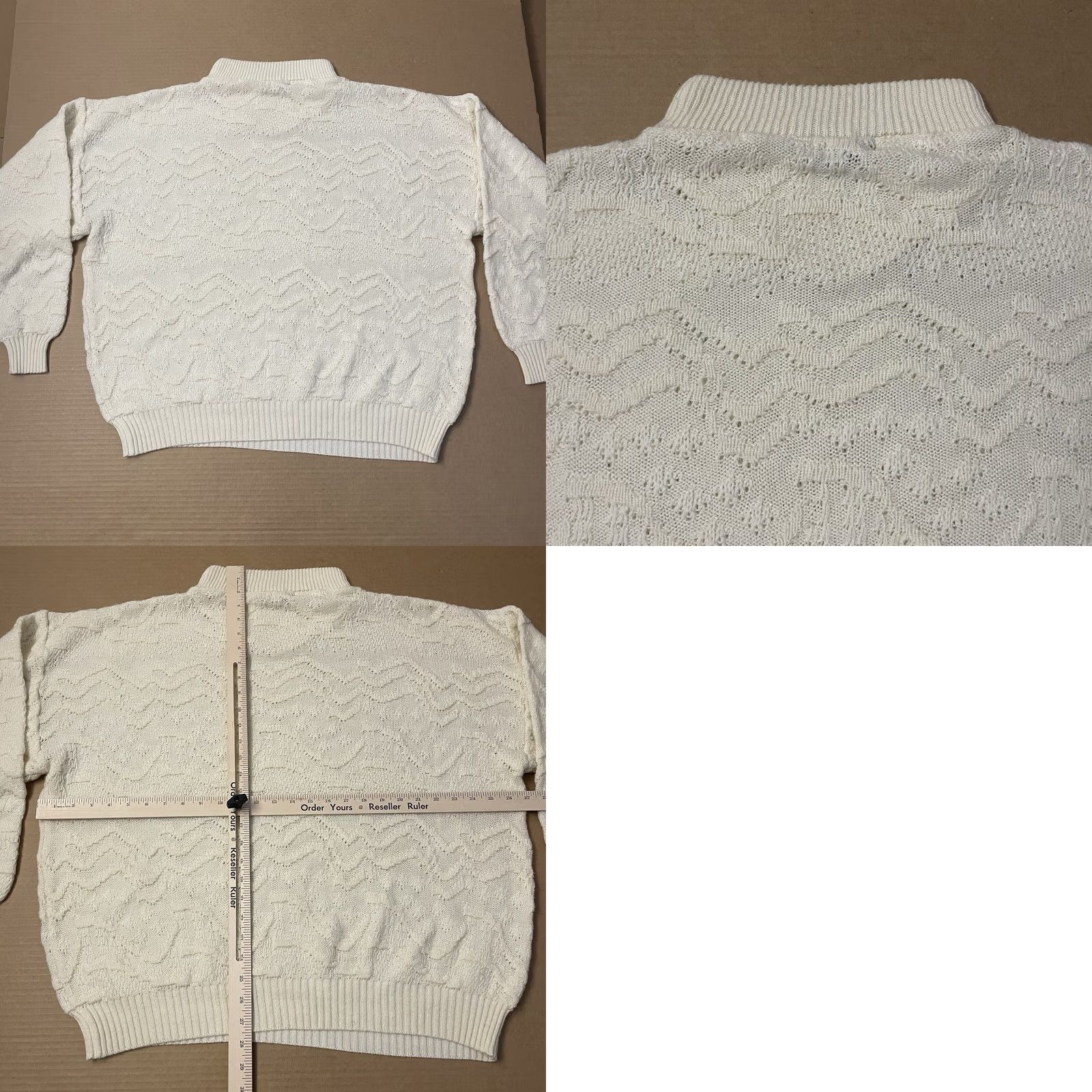 BUGATCHI BUGATCHI Sweater Womens Large Beige Knit Pullover Size L / US 10 / IT 46 - 8 Thumbnail