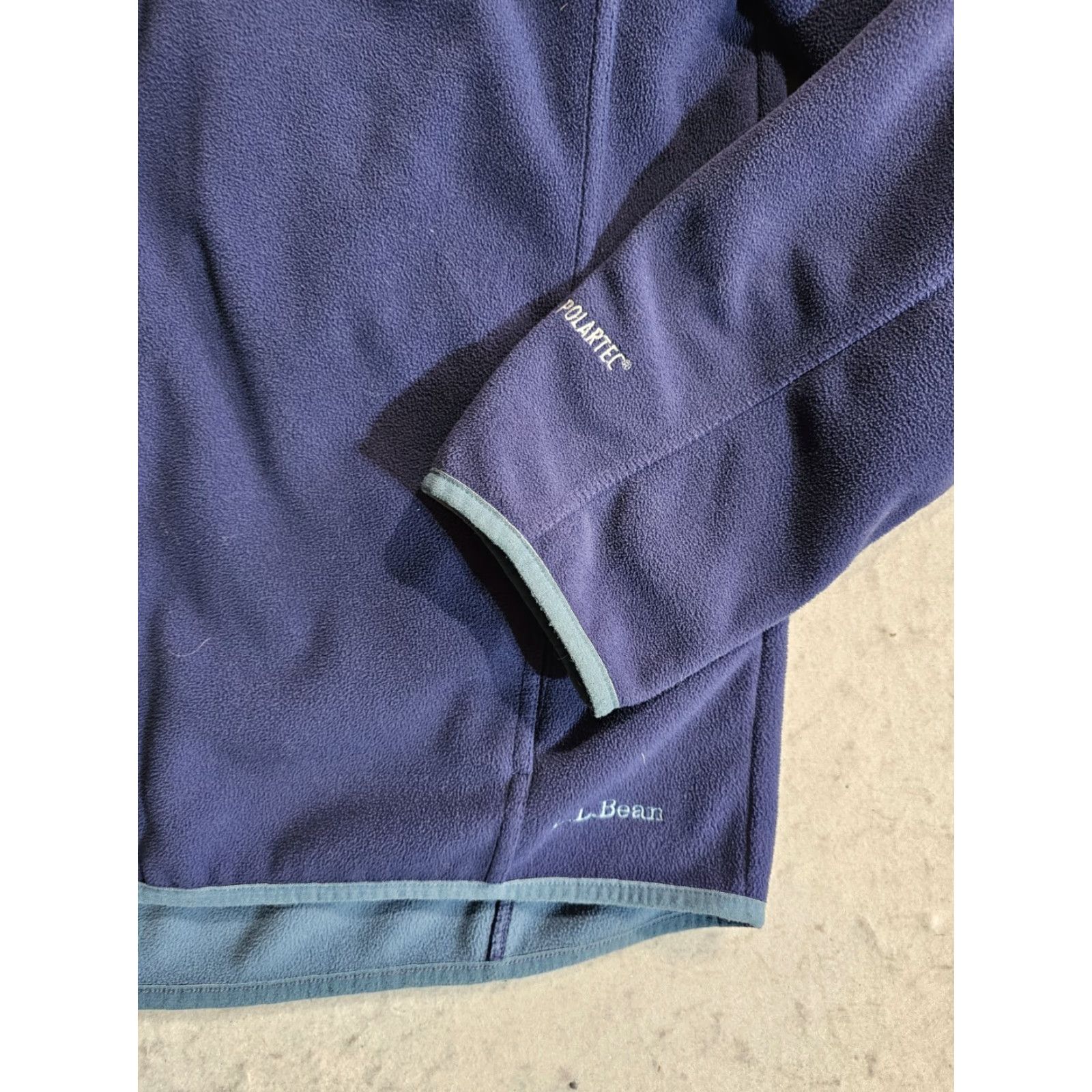 Vintage LL Bean Classic Blue Slightly Fitted Hooded Full Zip Fleece Jacket Mens Lg Reg Size US L / EU 52-54 / 3 - 6 Thumbnail