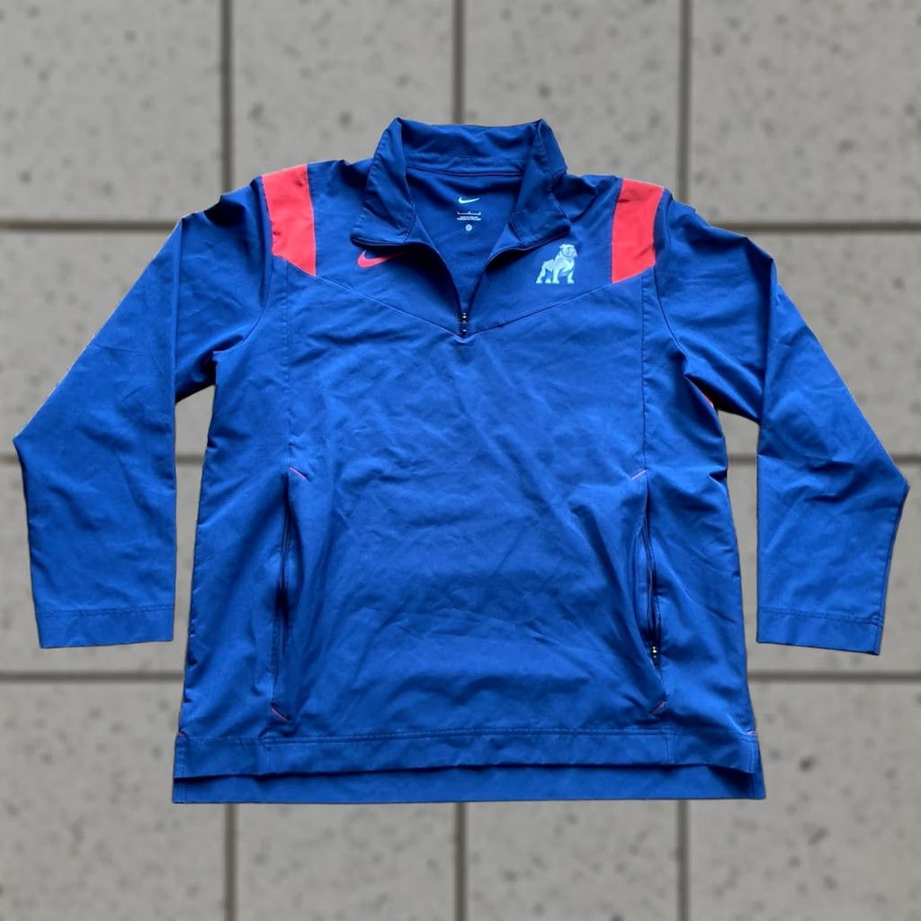 Nike Nike Jacket Mens Size Large Windbreaker Navy Blue Tech Samford Bulldogs Size US L / EU 52-54 / 3 - 1 Thumbnail