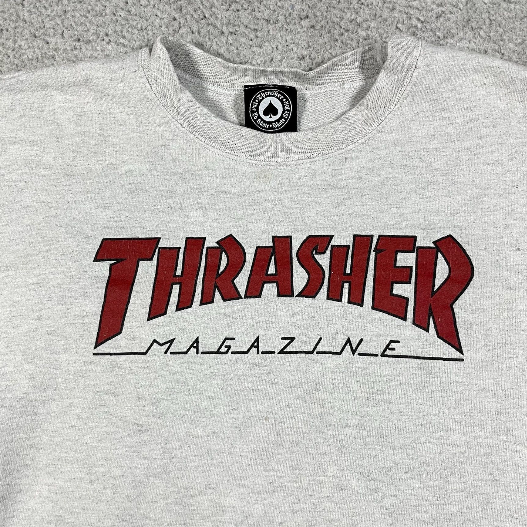 Thrasher Thrasher Sweatshirt Mens M Gray Crewneck 90s Grunge VTG Hooded Graphic Print Pockets Logo Size US M / EU 48-50 / 2 - 6 Thumbnail