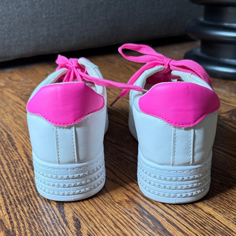 Other Barbie Women’s 9 Pink and White Sneakers with Rhinestones Size US 9 / IT 39 - 5 Thumbnail