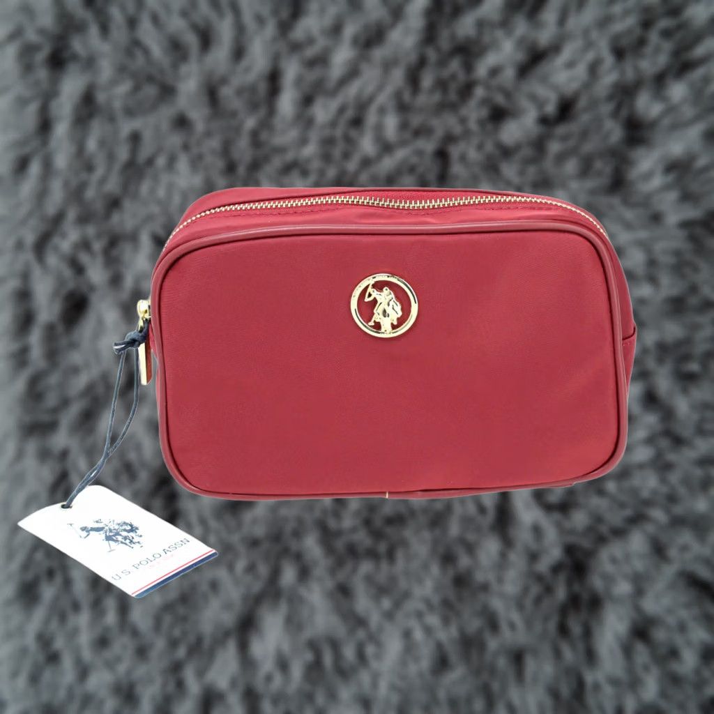 Vintage US POLO ASSN. Houston Beauty Bag Women's one size Zipped Dark Red Size ONE SIZE - 1 Thumbnail